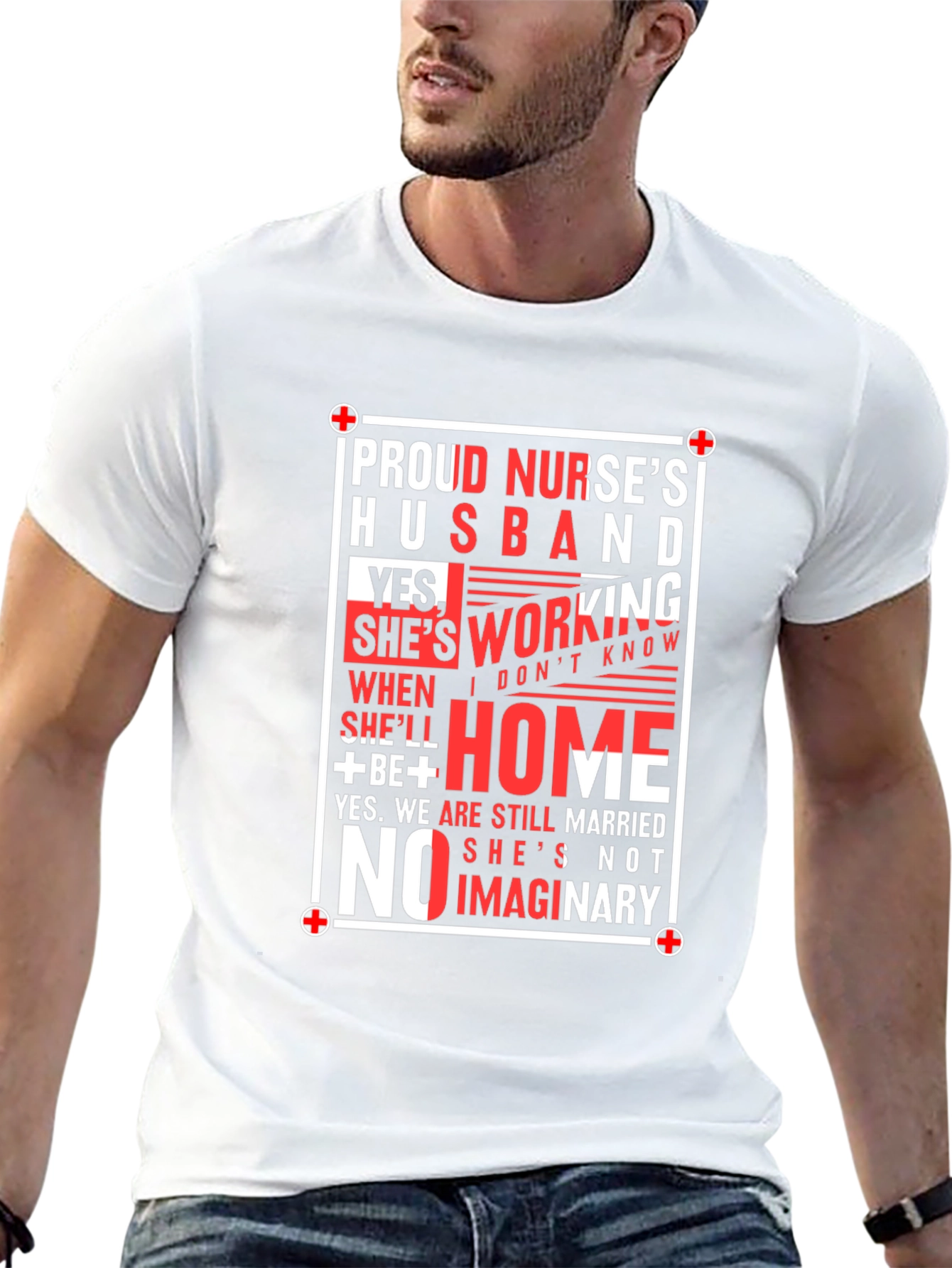 Proud Nurses Husband Graphic Tee