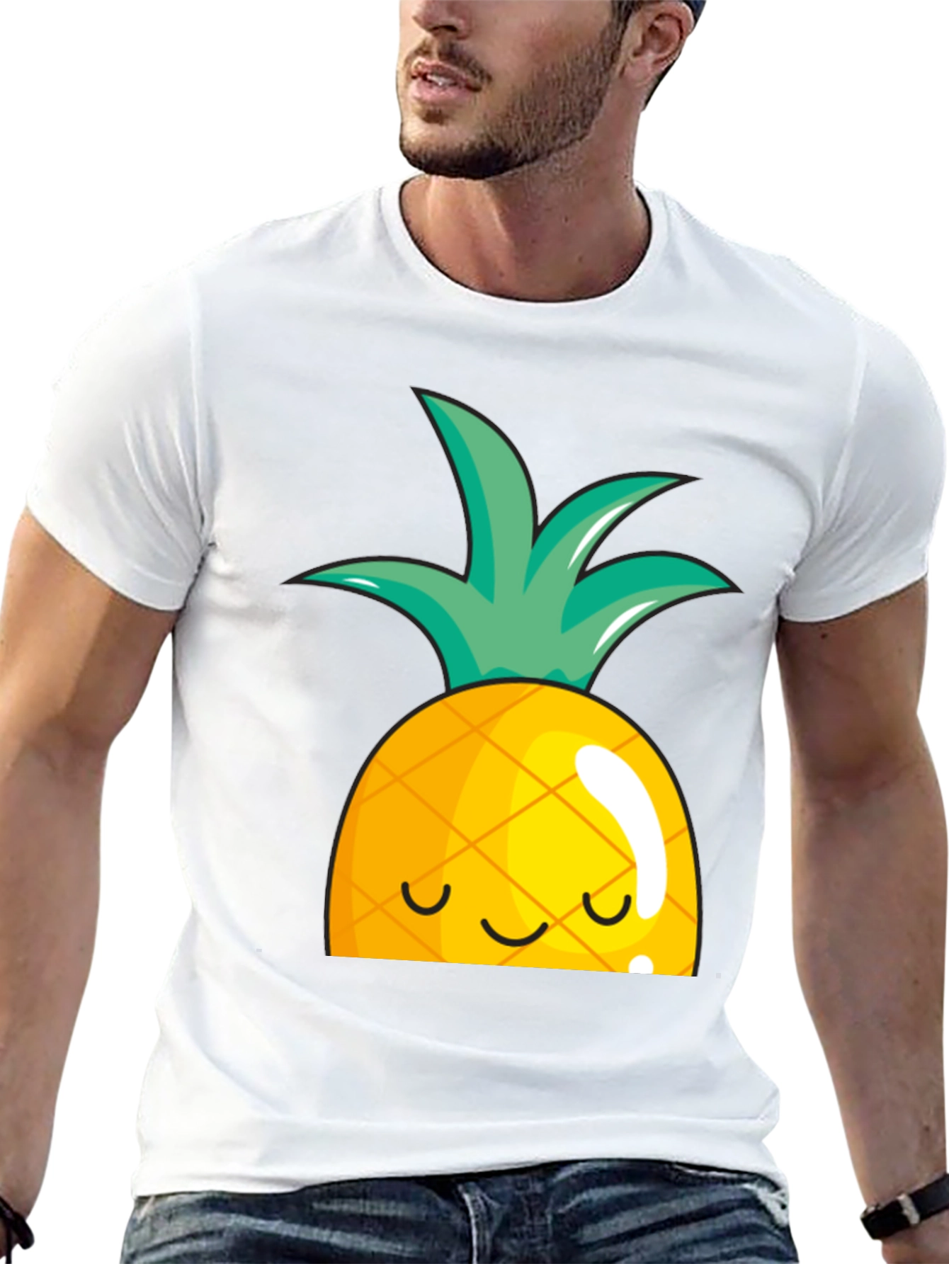 Pineapple Graphic T-Shirt - Casual Cute Fruit Tee