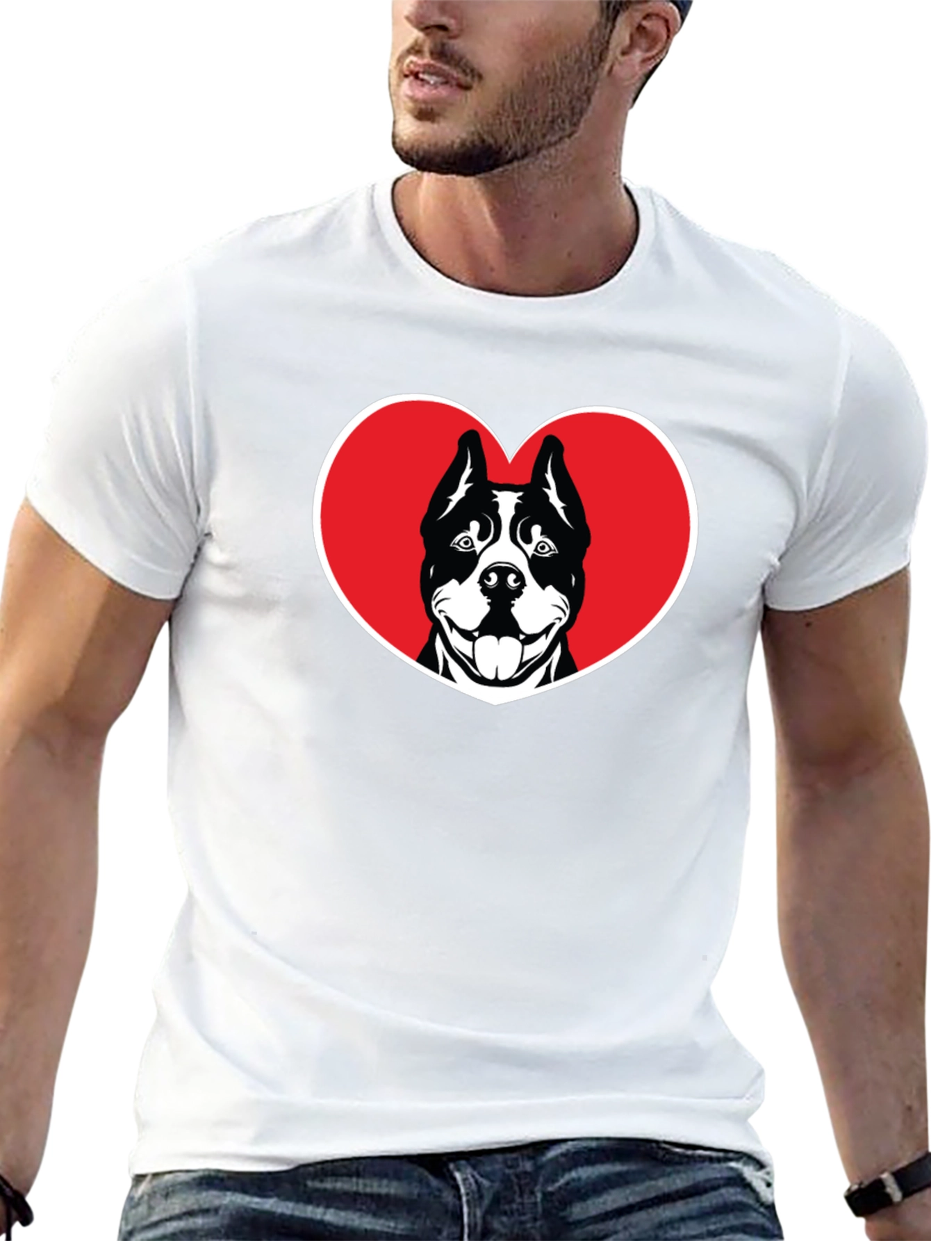 Dog Lover Heart T-Shirt - Black