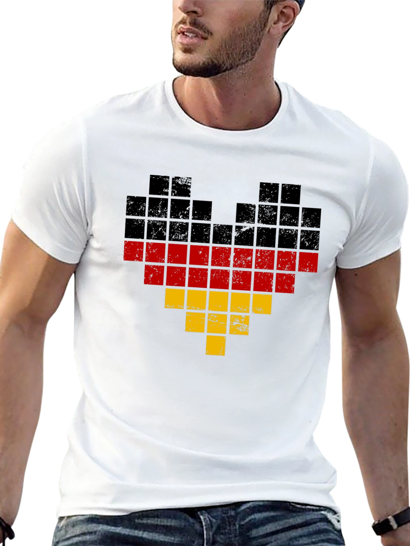 German Flag Heart Pixel Art T-Shirt