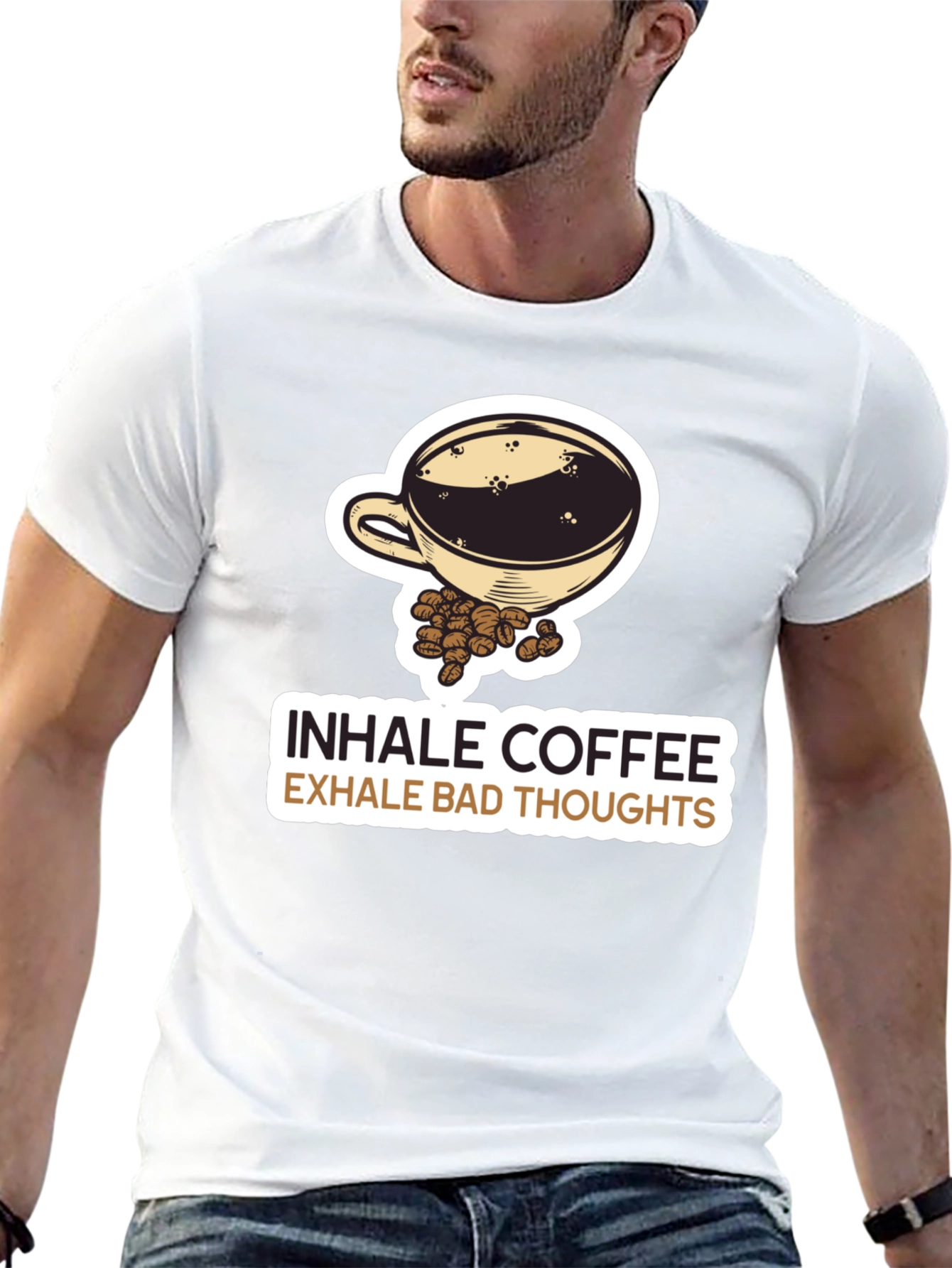 Inhale Coffee Exhale Bad Thoughts Graphic Tee