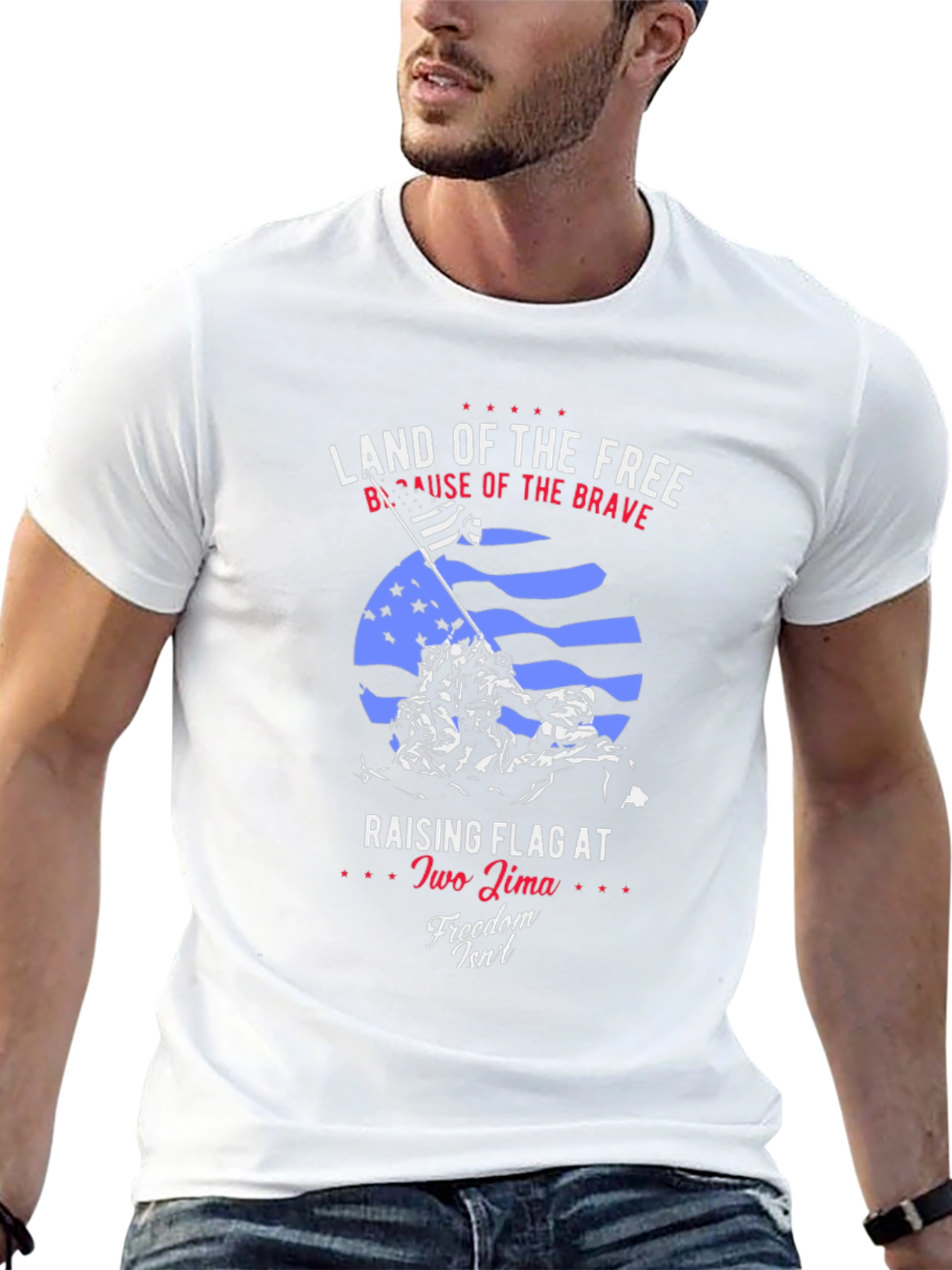Land of the Free Patriotic Graphic T-Shirt