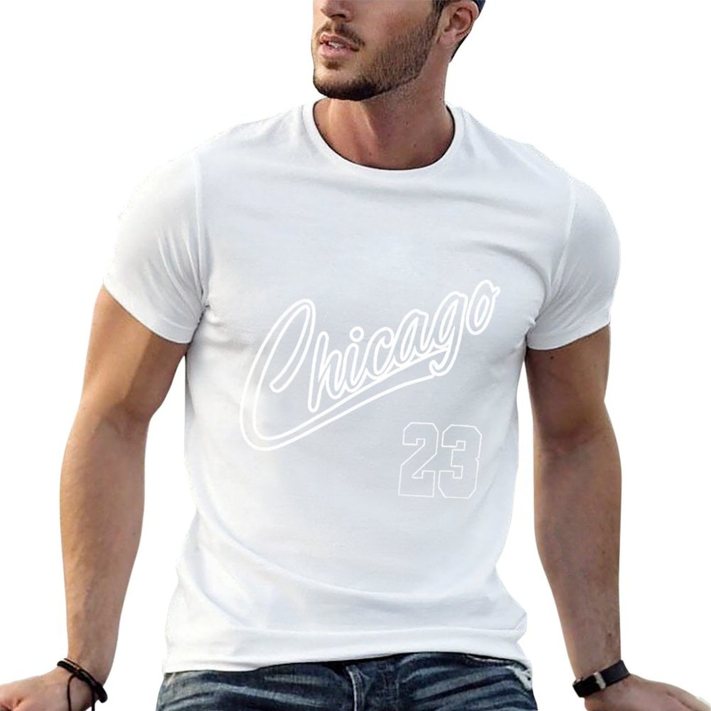 Unisex 100% Cotton Short Sleeve T-Shirt – Chicago 23 Graphic Tee – Casual Streetwear Summer Top for Men and Women