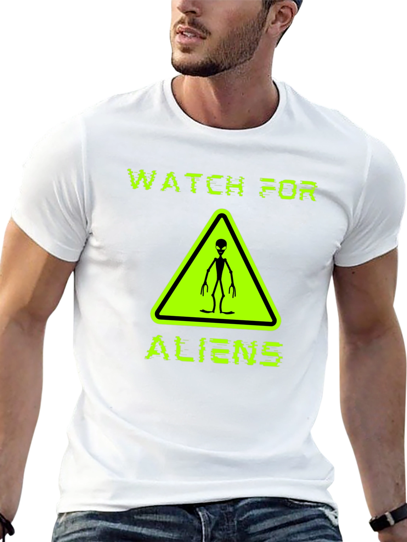 Watch For Aliens Graphic Tee - Black
