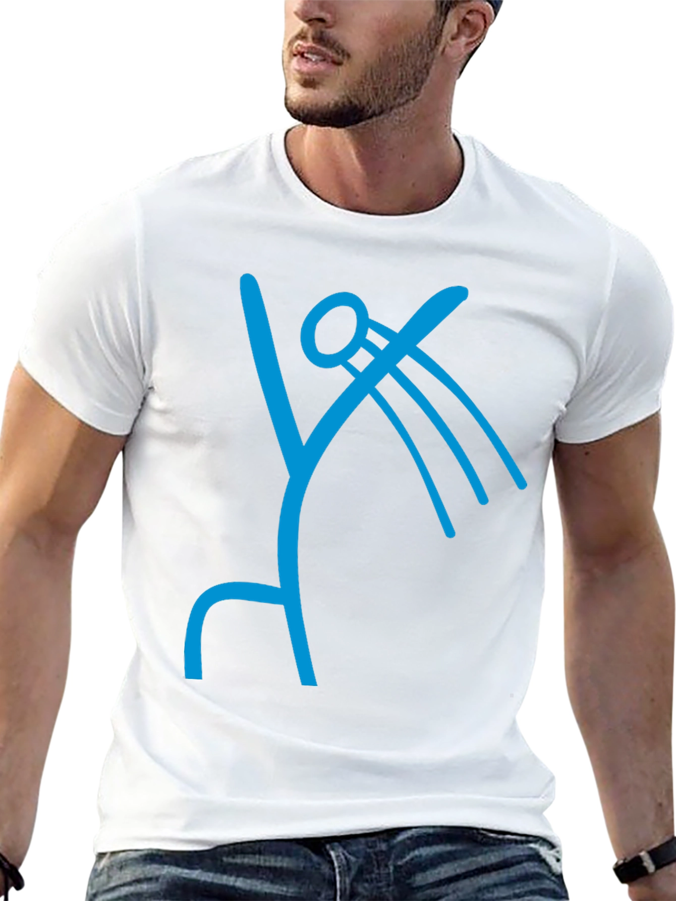 Abstract Symbol Graphic Tee - Modern Casual Shirt