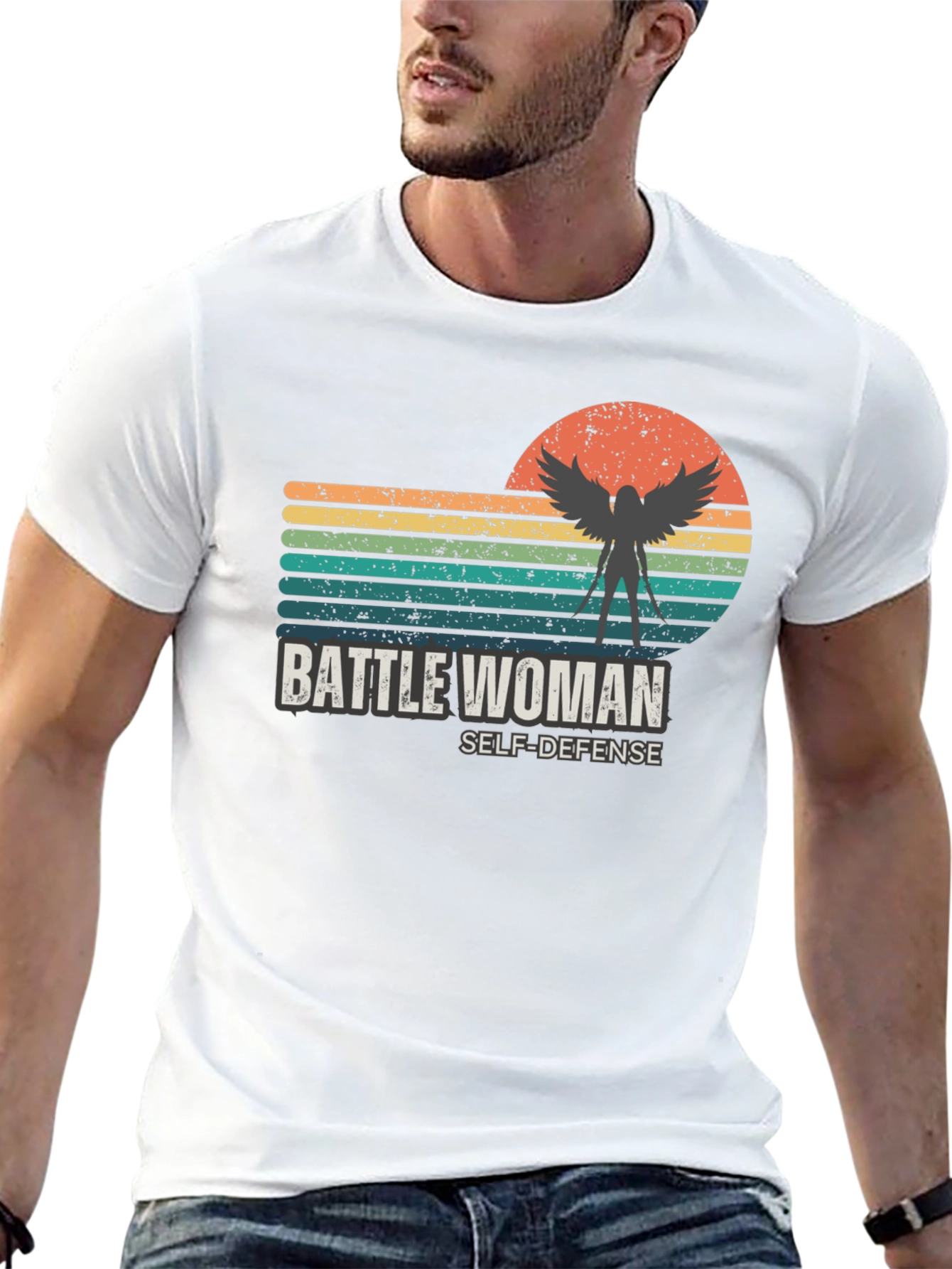 Battle Woman Self-Defense Graphic T-Shirt