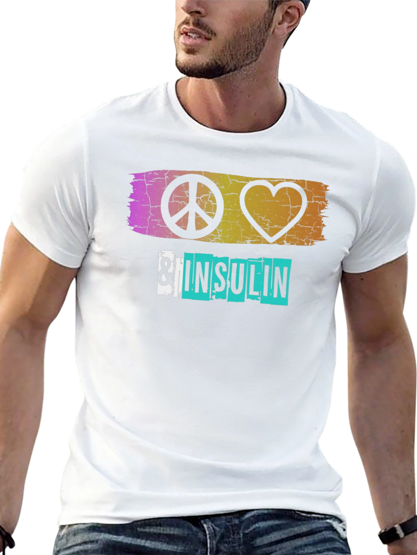 Peace Love & Insulin T-Shirt - Diabetes Awareness
