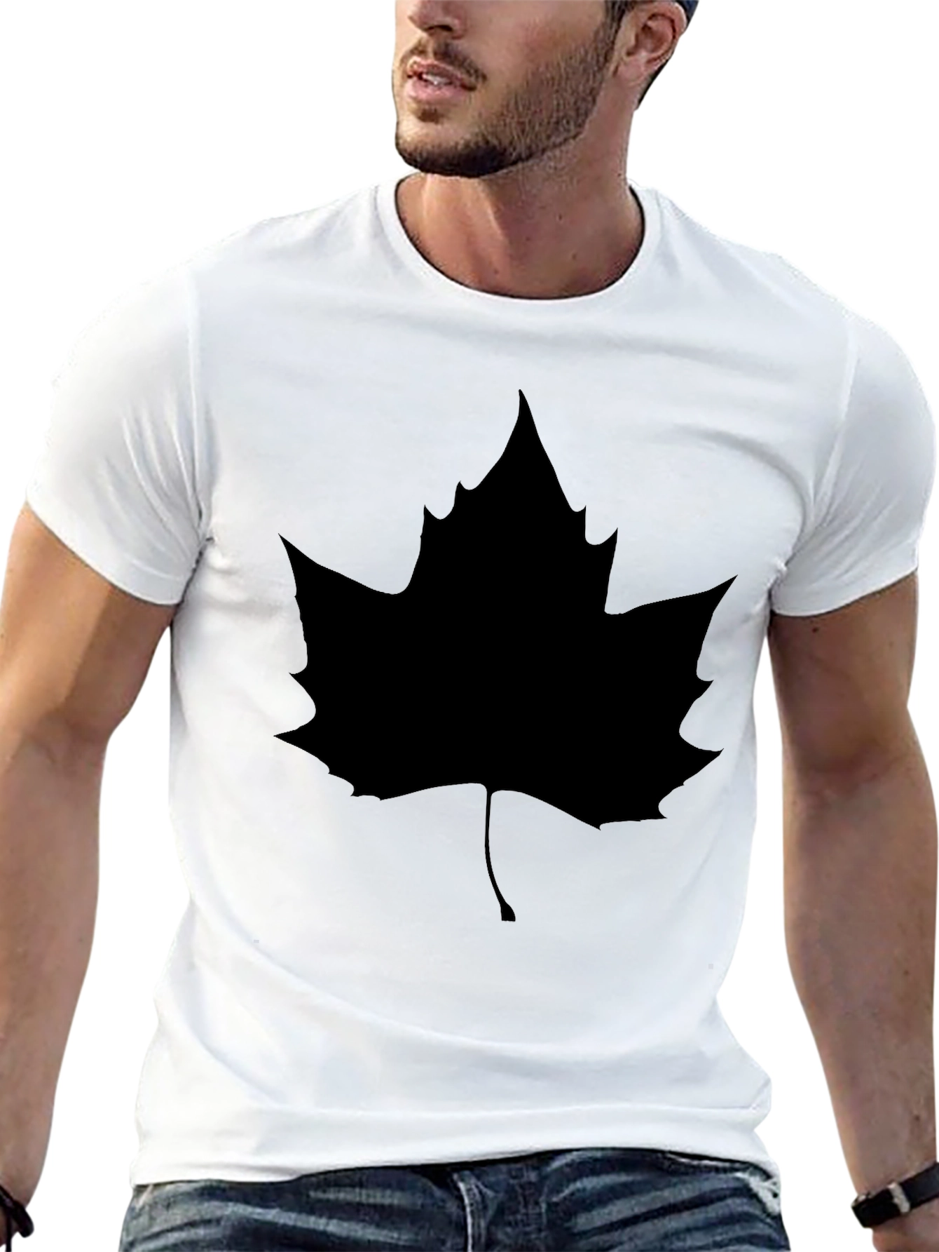 Maple Leaf Graphic Black T-Shirt
