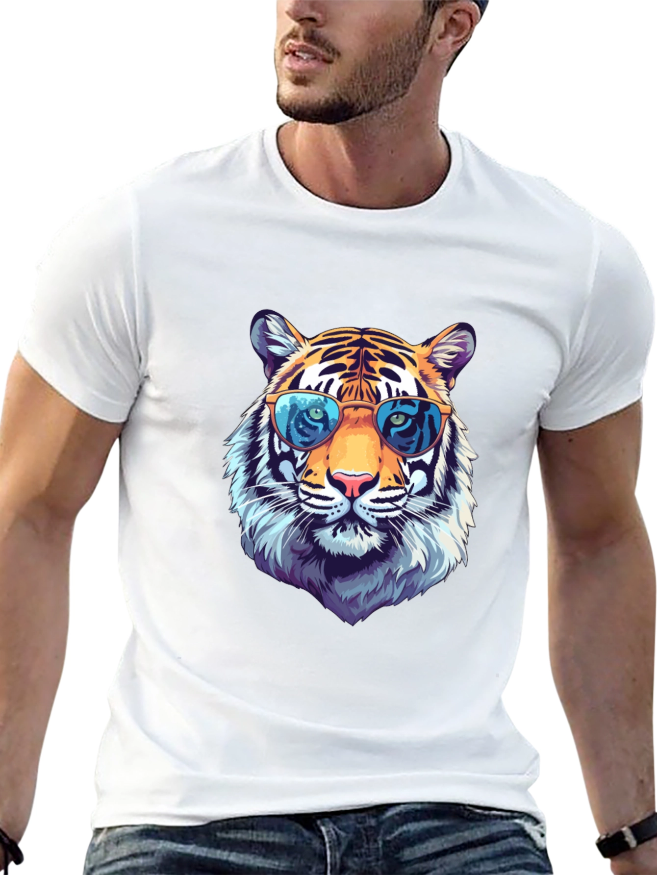 Cool Tiger Graphic Tee - Stylish Animal Print T-Shirt