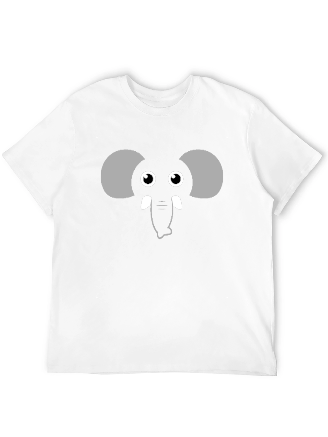 Cute Elephant Face Graphic Black T-Shirt
