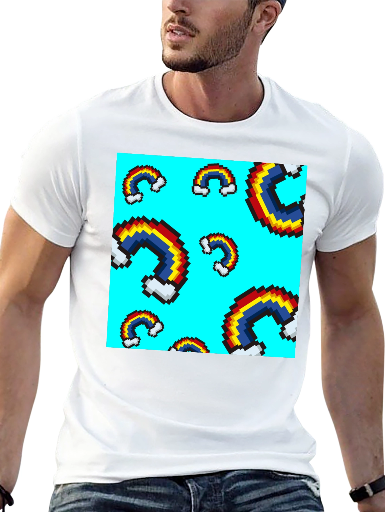 Pixel Rainbow T-Shirt - Unique Graphic Tee