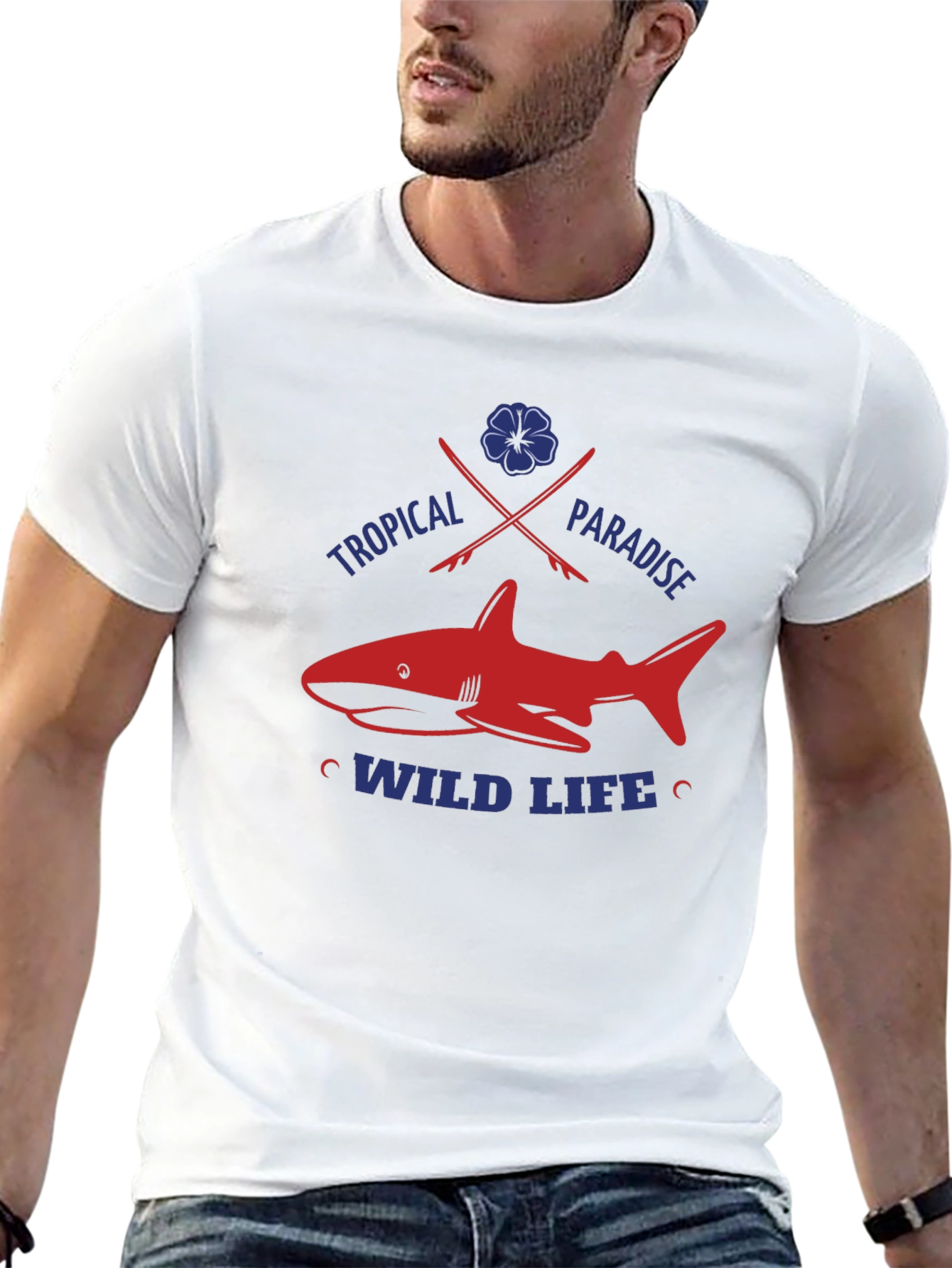Tropical Shark Graphic Tee