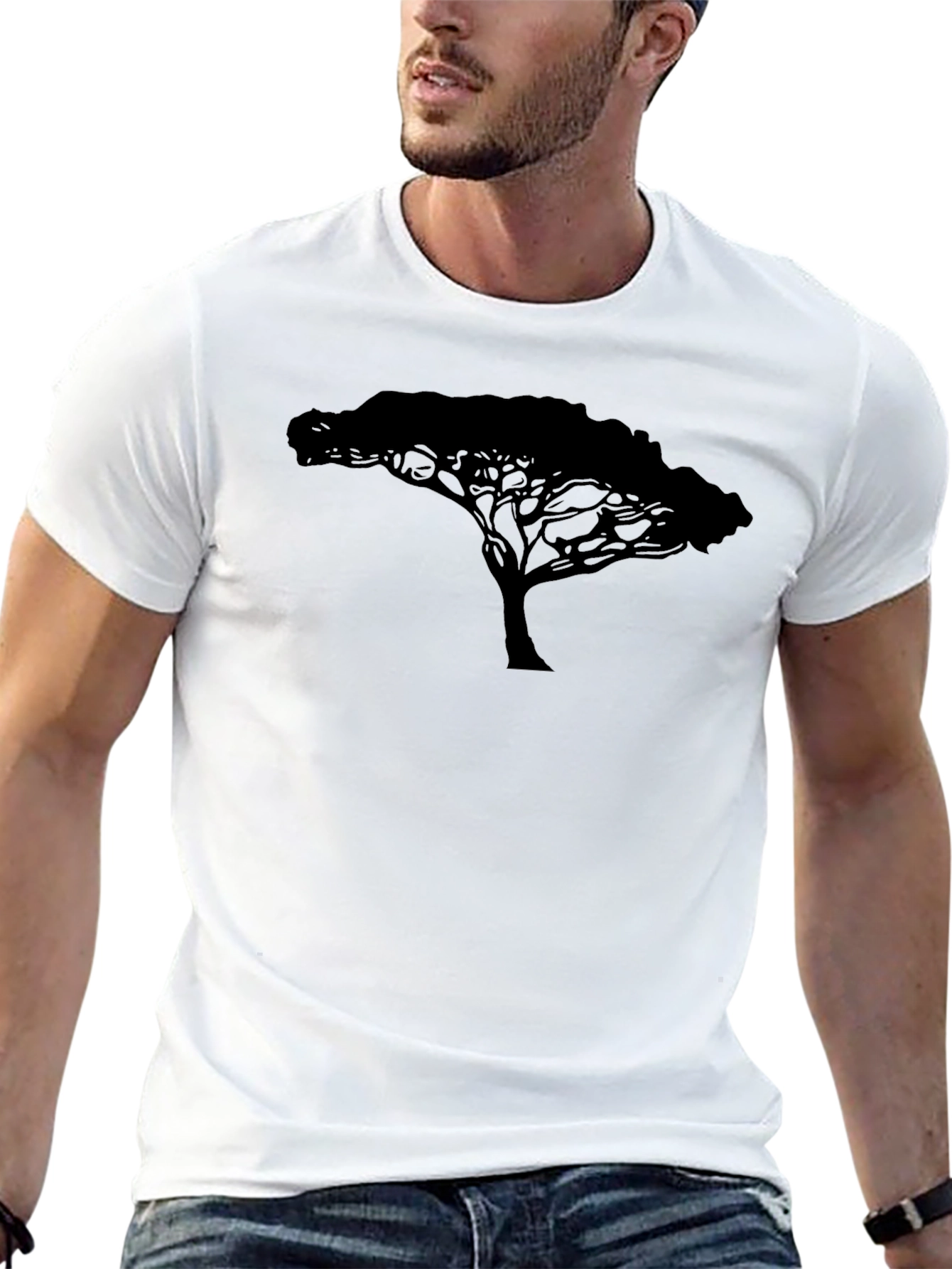 Silhouette Tree Graphic Tee - Black