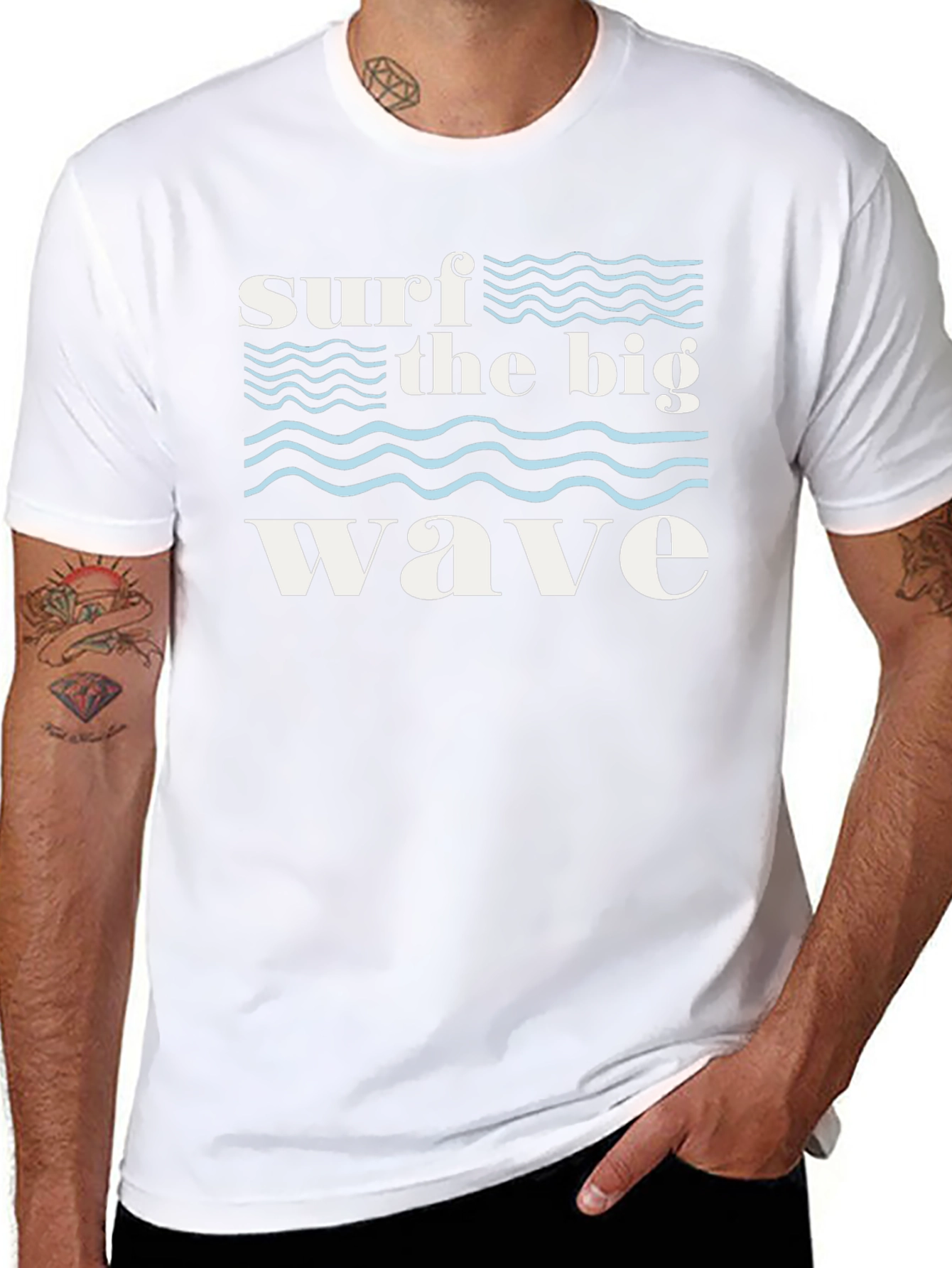 Surf the Big Wave Graphic T-Shirt - Black