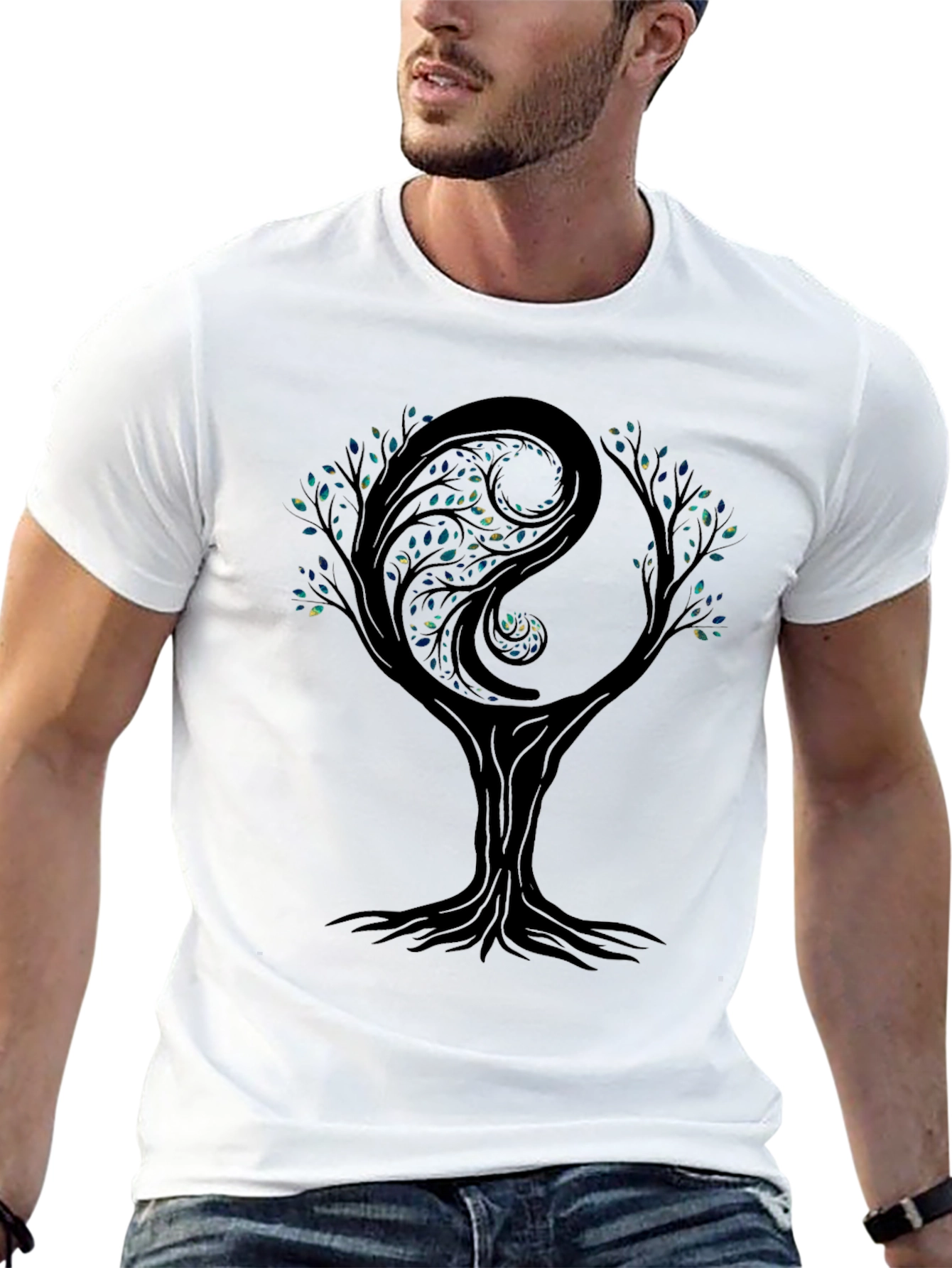 Yin Yang Tree Graphic Tee - Balance & Harmony