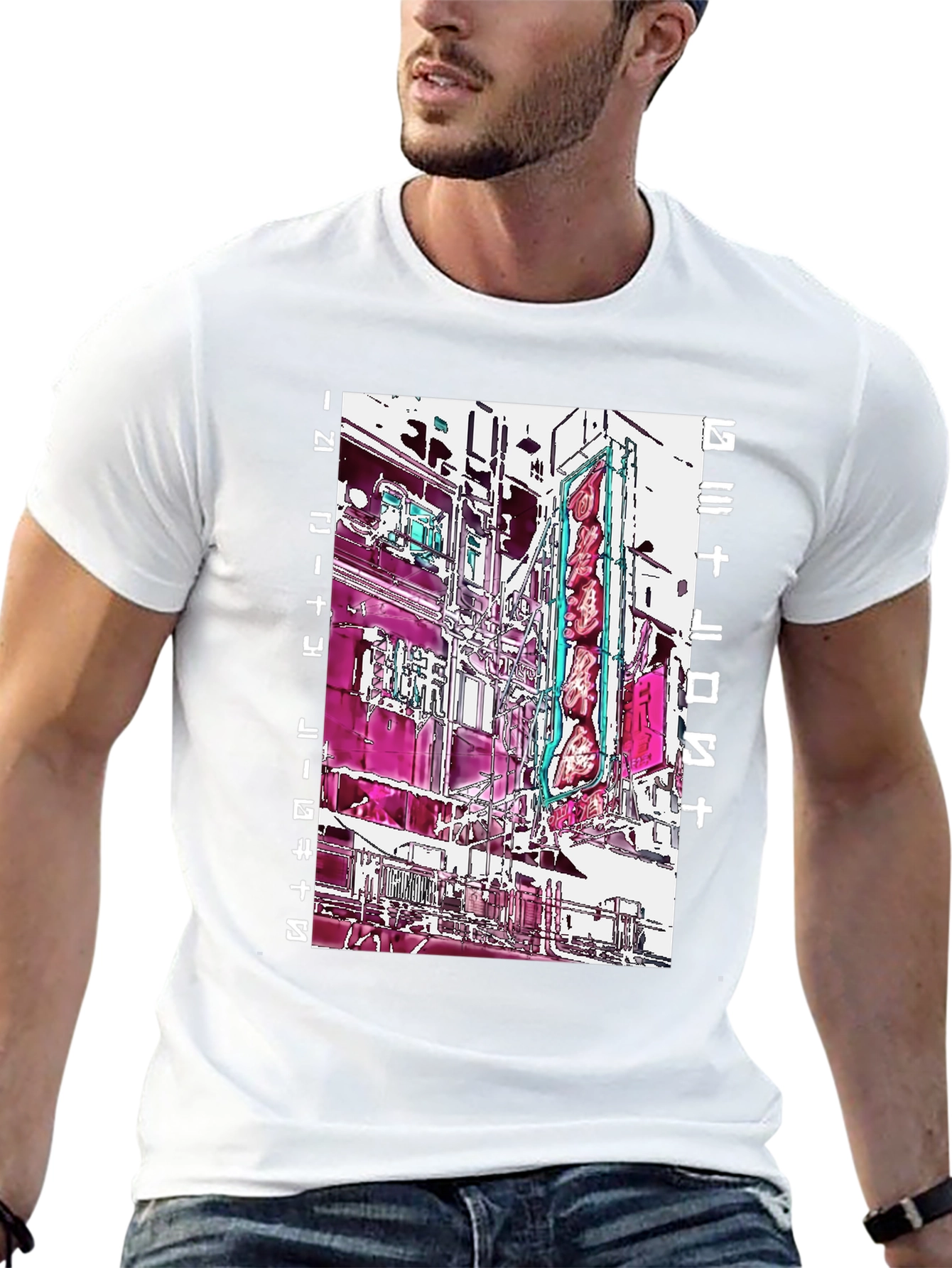 Abstract Cityscape Graphic Tee - Modern Streetwear