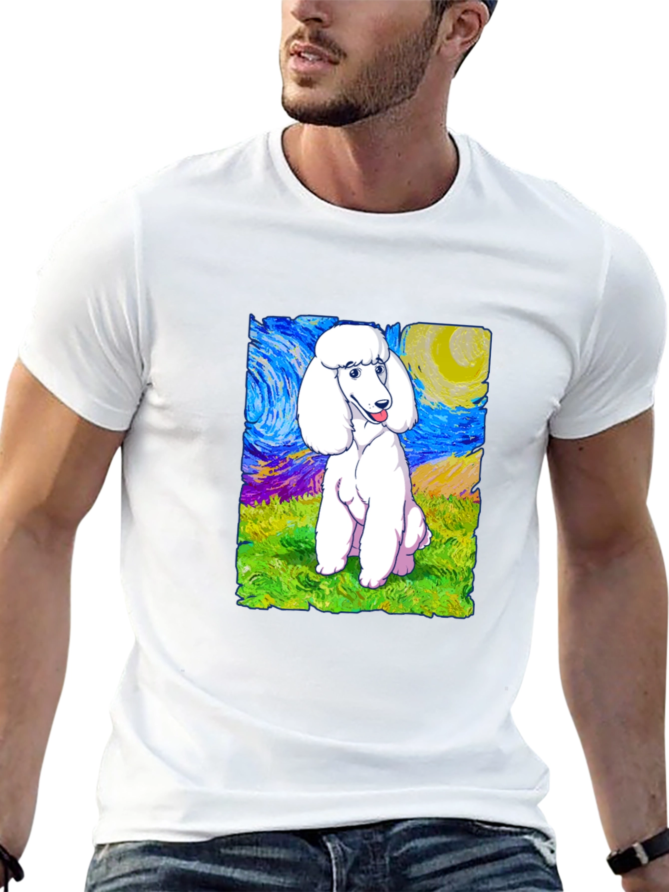 Poodle Starry Night Graphic Tee