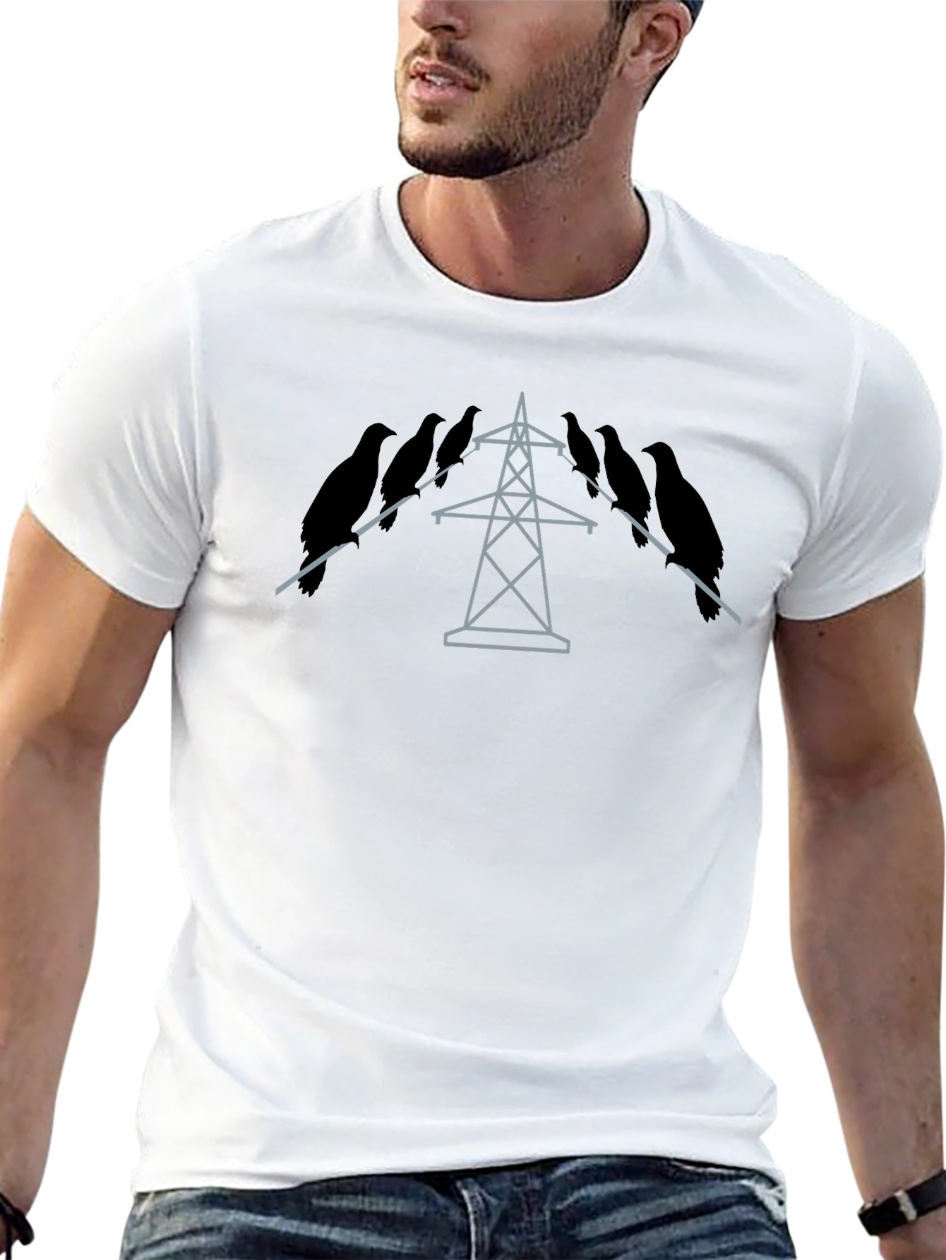 Birds on a Wire Tee - Unique Graphic T-Shirt