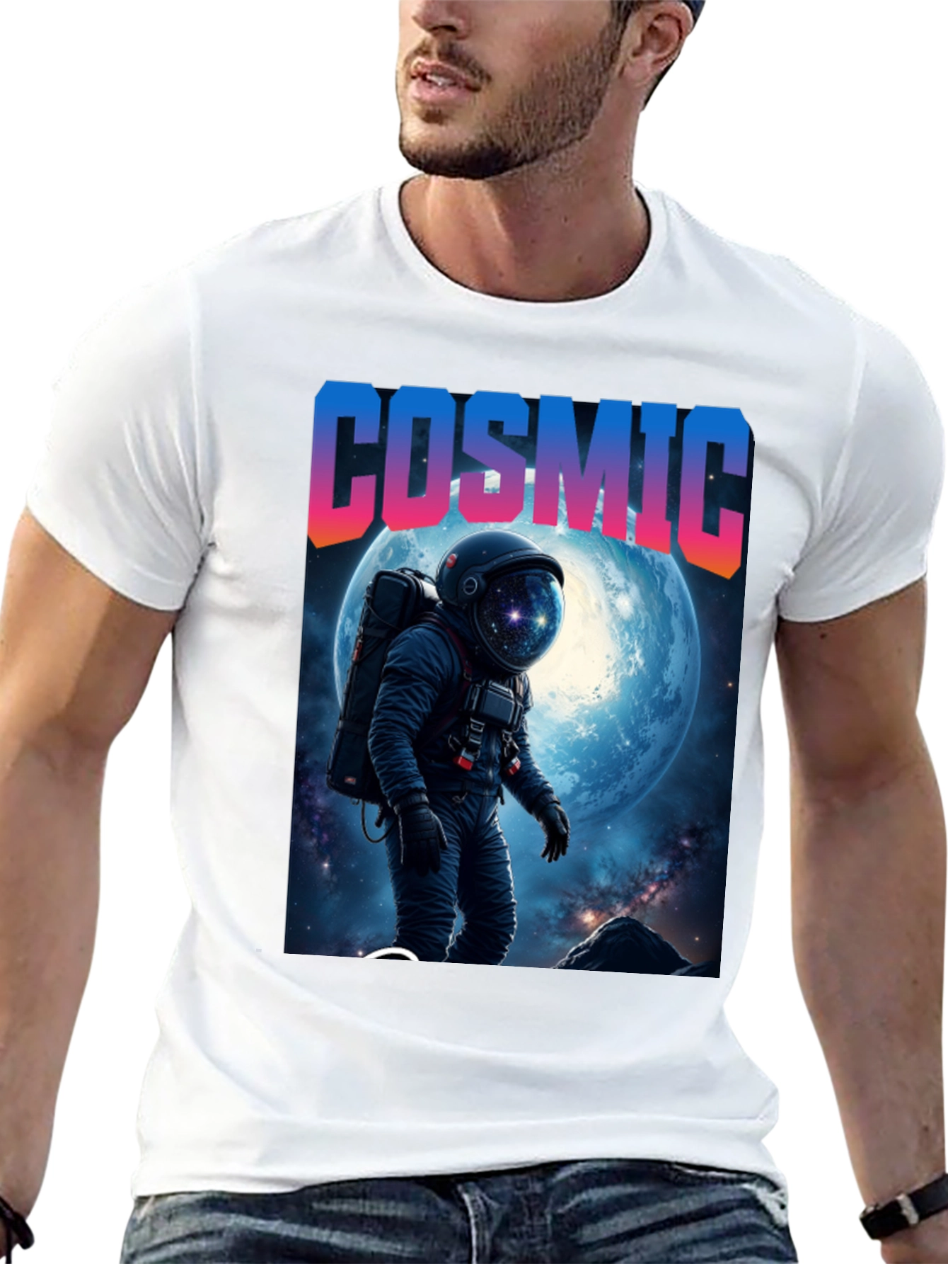 Cosmic Astronaut Graphic T-Shirt