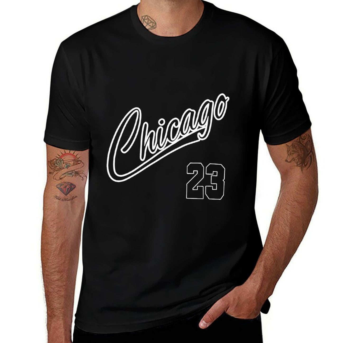 Unisex 100% Cotton Short Sleeve T-Shirt – Chicago 23 Graphic Tee – Casual Streetwear Summer Top for Men and Women