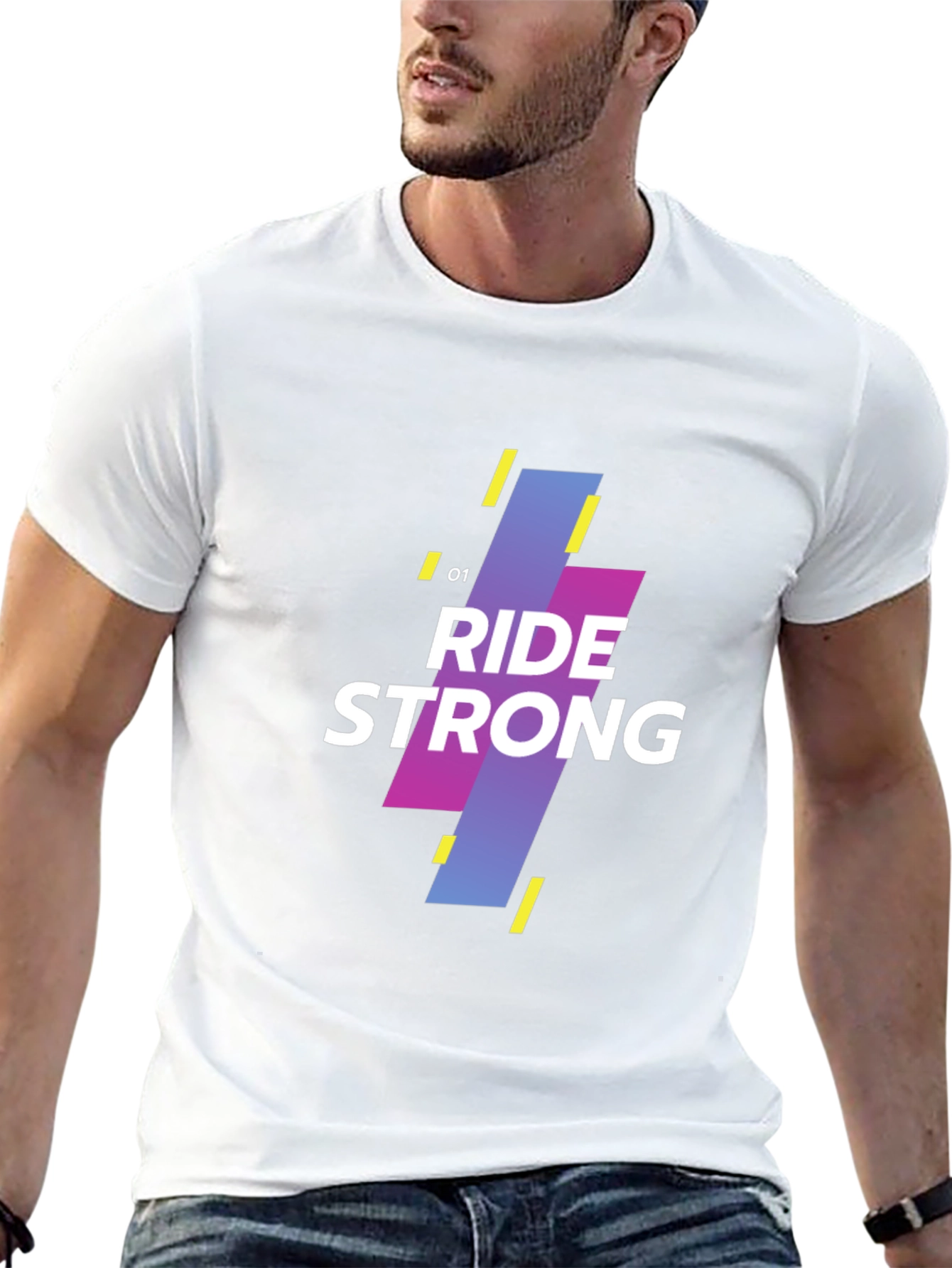 Ride Strong Graphic Tee - Black Cotton Casual Shirt