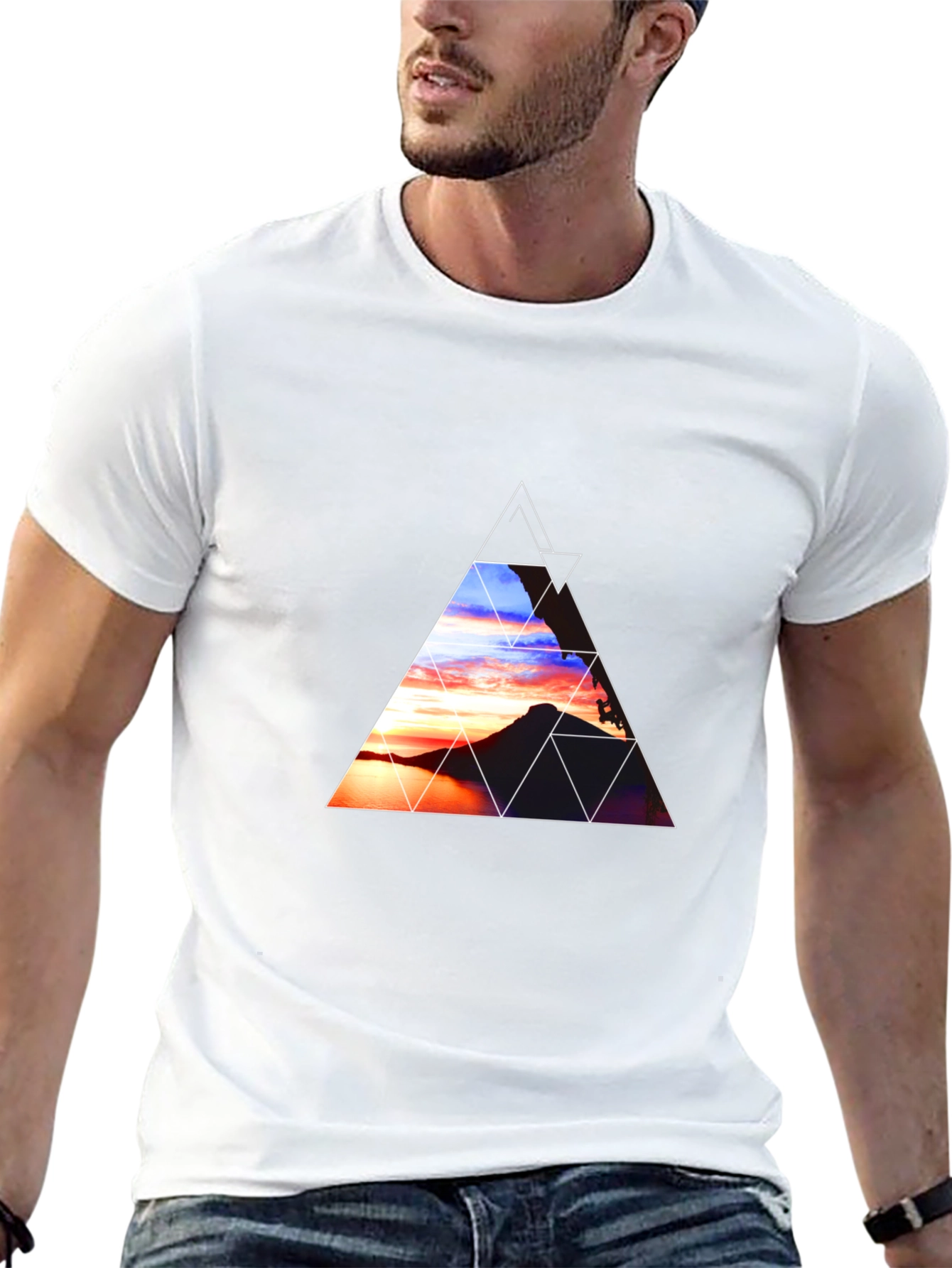 Sunset Triangle Graphic Tee - Stylish Comfort
