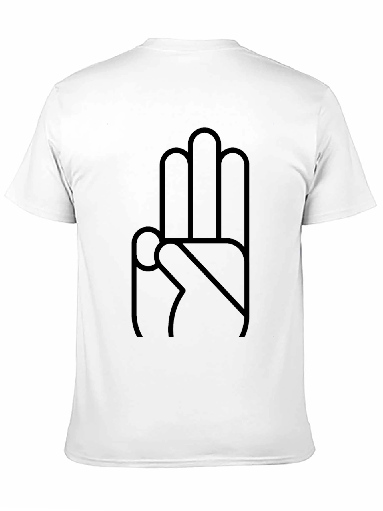 Minimalist Three Finger Salute Black T-Shirt