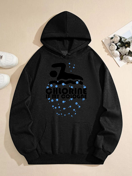Funny Swimming Hoodie – “Chlorine Is My Cologne” Graphic Pullover, Swimmer-Inspired Sweatshirt for Men & Women, Comfortable Sporty Streetwear