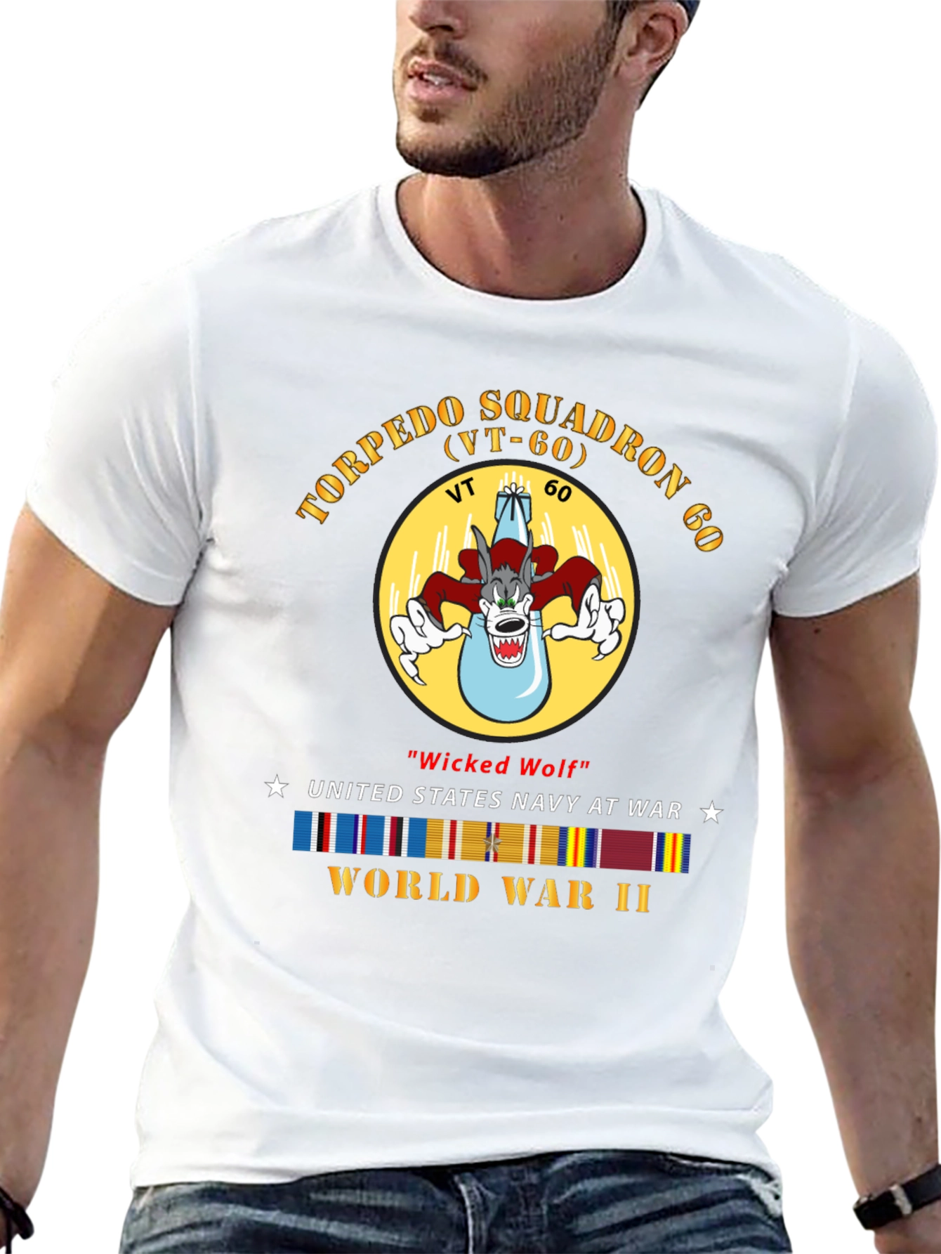 WWII VT-60 Torpedo Squadron Wicked Wolf T-Shirt