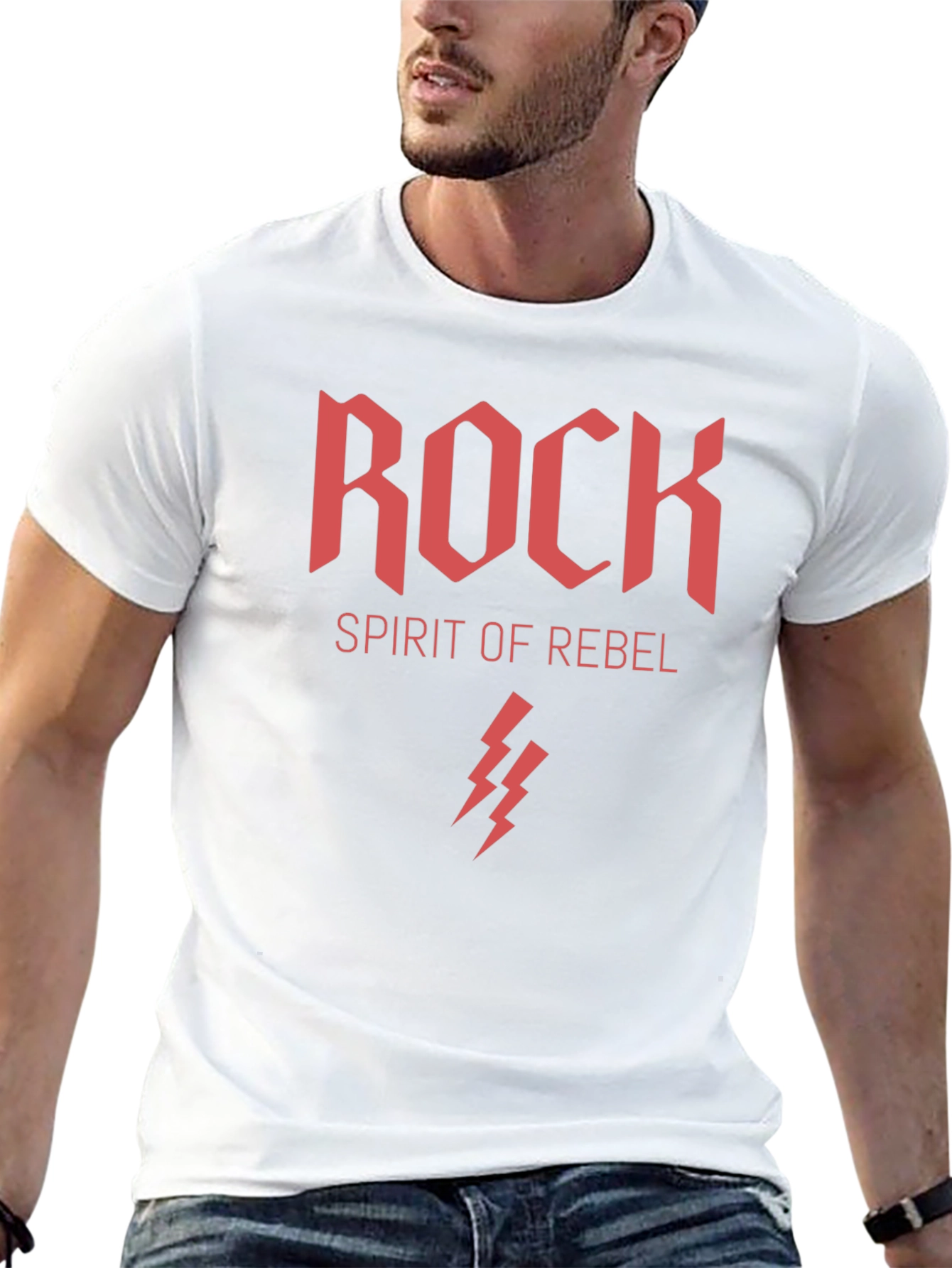Rock Spirit Rebel Graphic Print Black T-Shirt