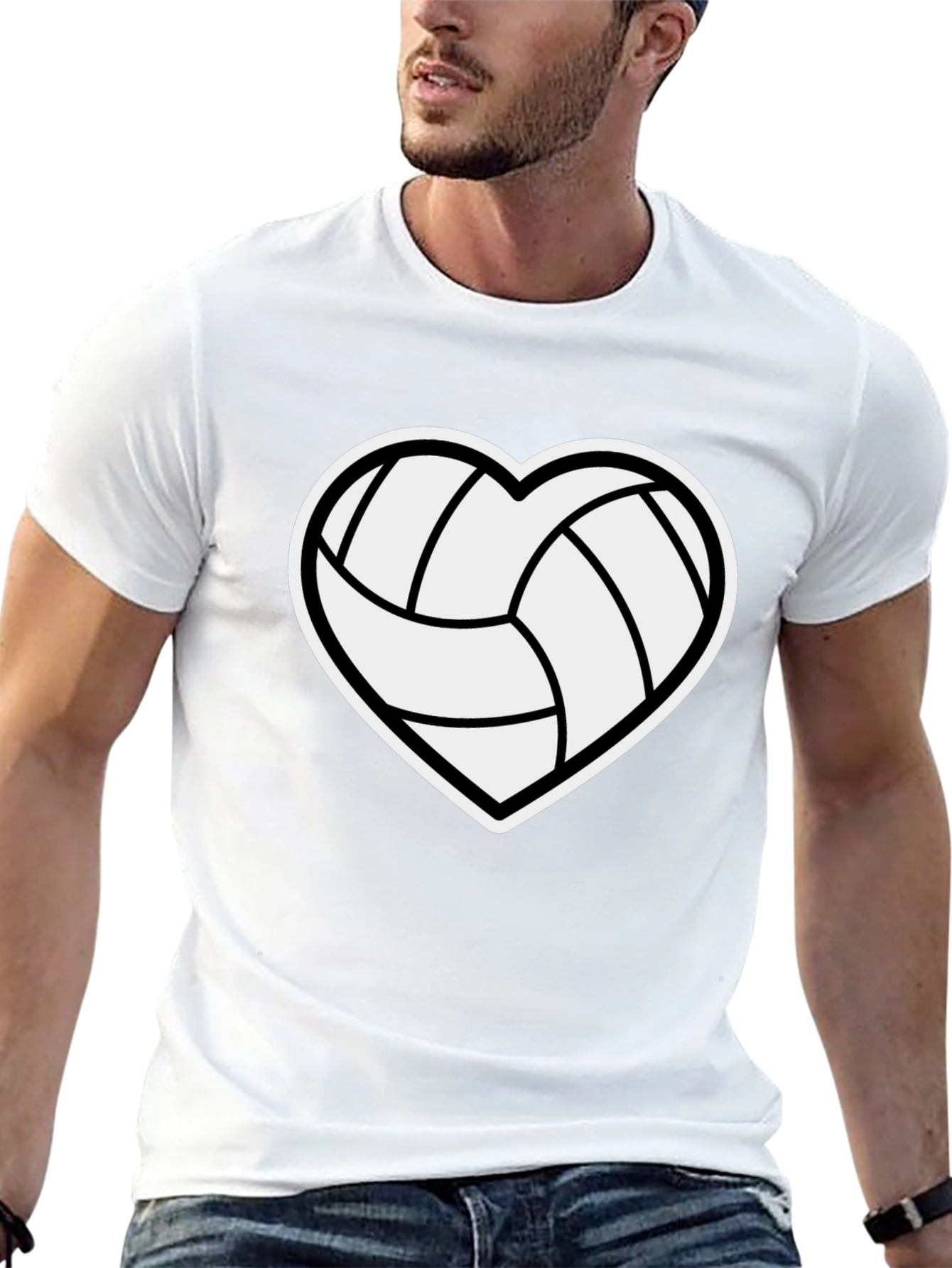 Volleyball Heart T-Shirt - Black