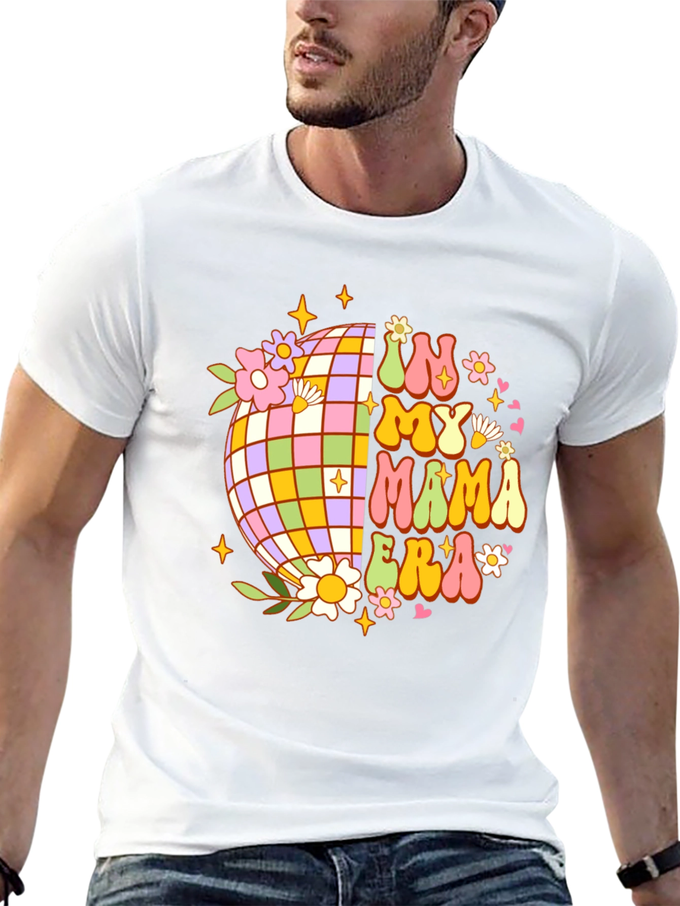 In My Mama Era Retro Disco Ball Graphic Tee