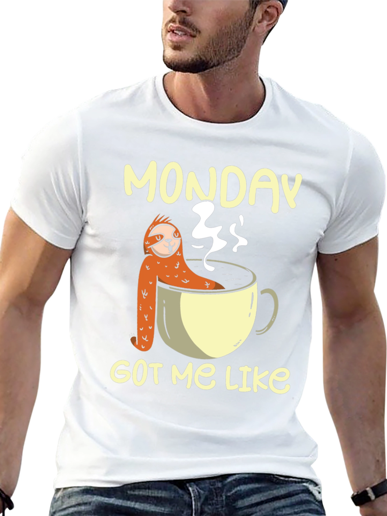 Monday Sloth Coffee Cup T-Shirt