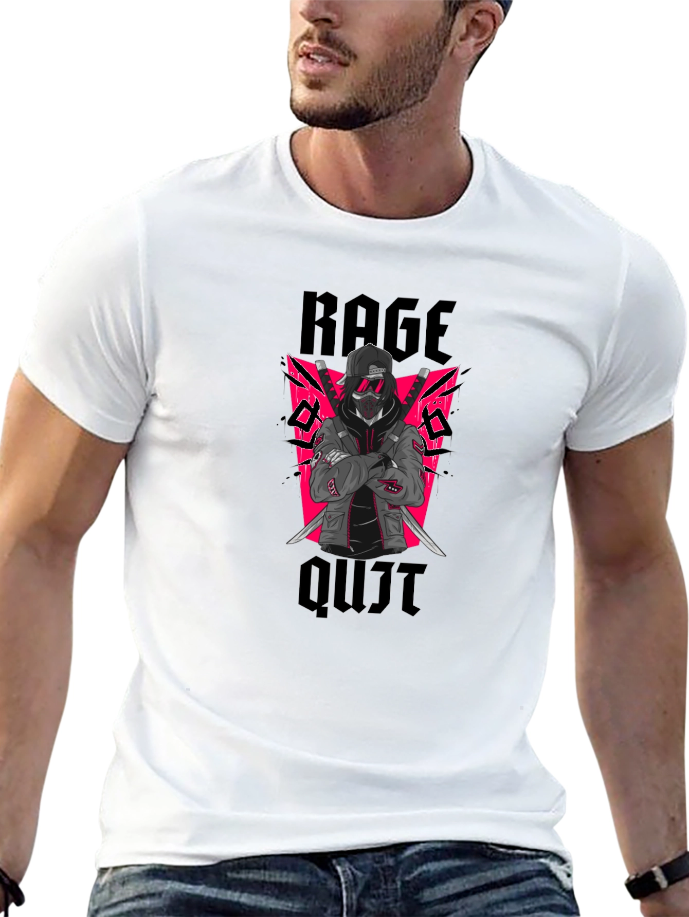 Rage Quit Graphic Tee - Ninja Gamer Style