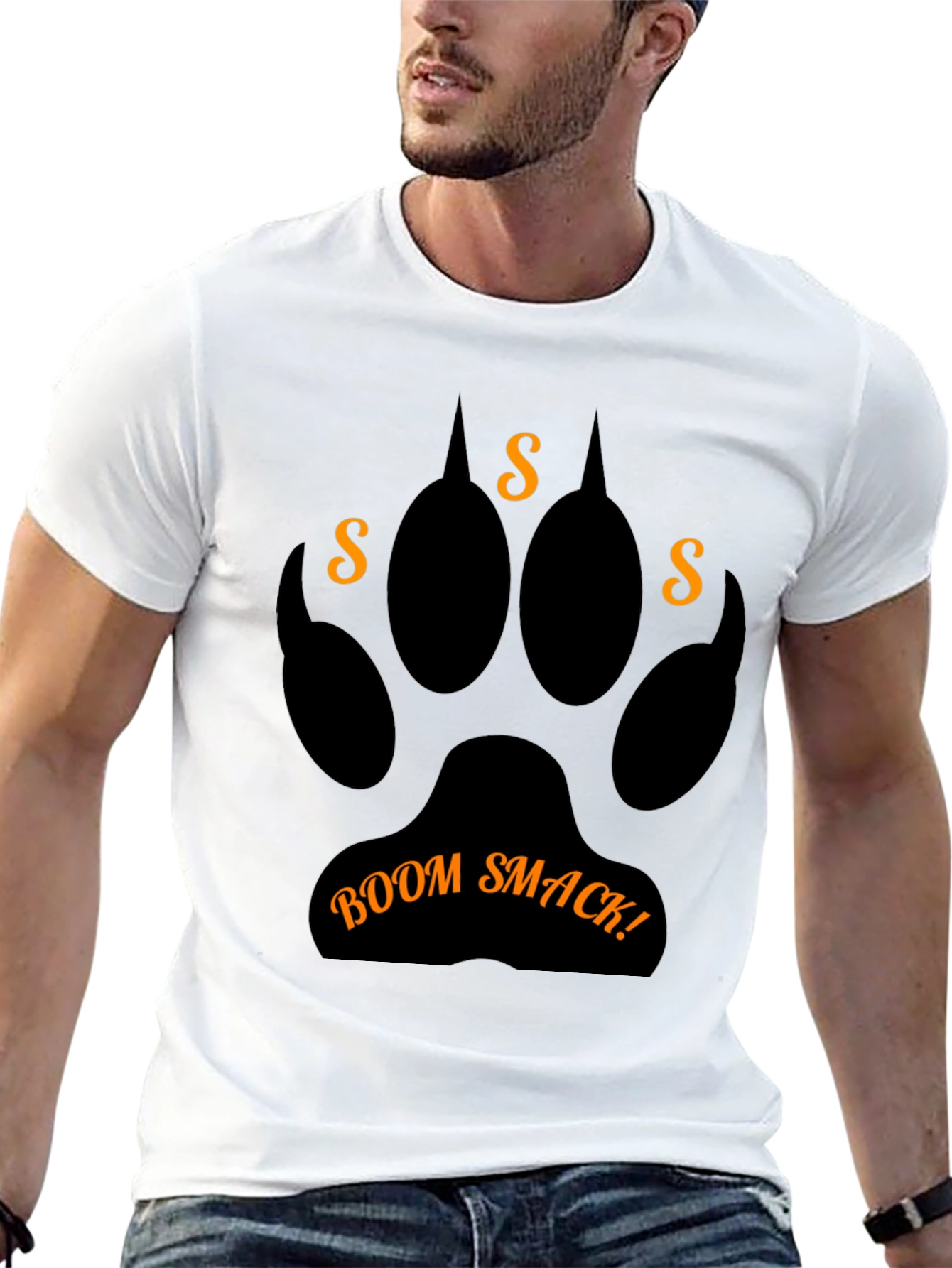 Boom Smack! Graphic Print Black T-Shirt