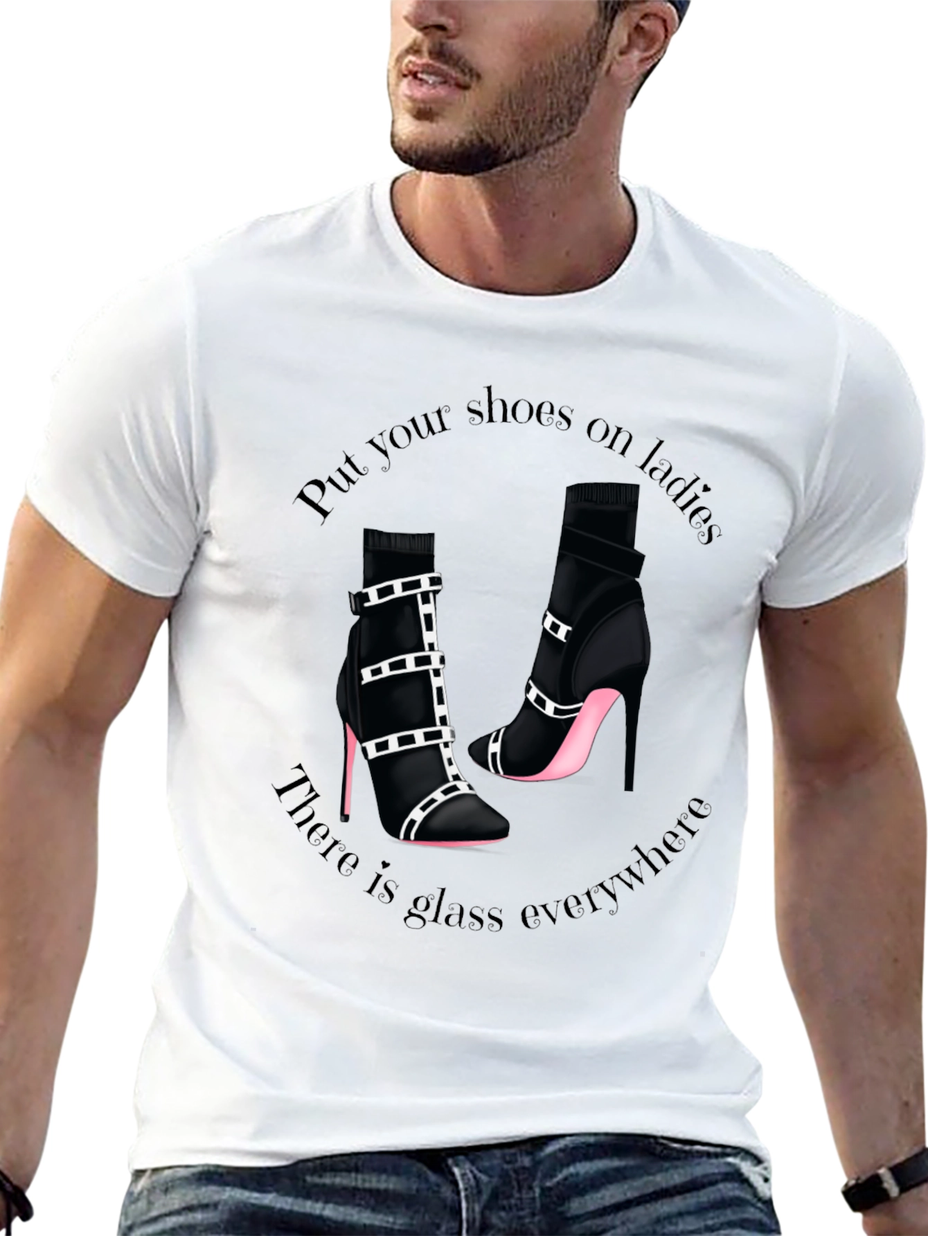 Stylish Glass Everywhere Graphic T-Shirt