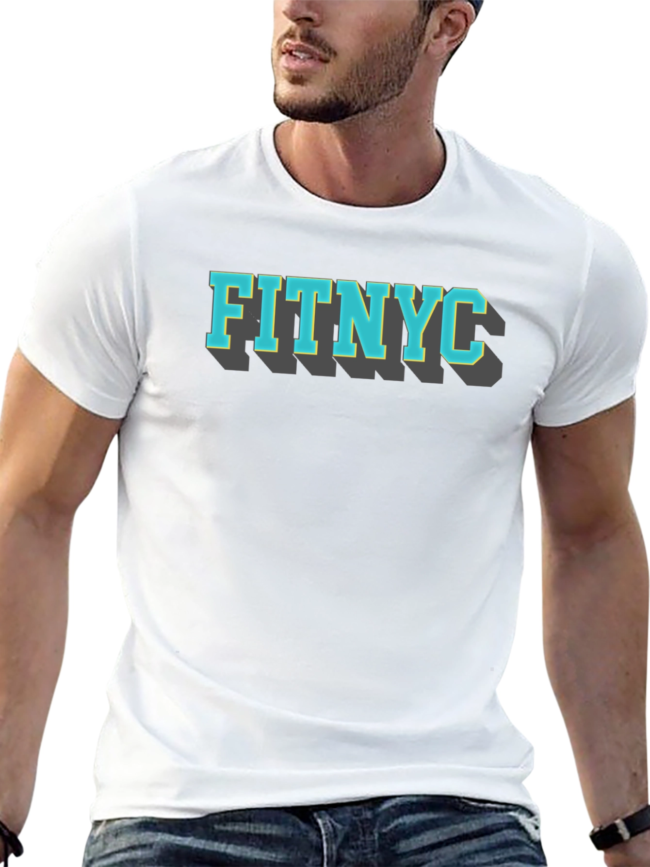 FITNYC Graphic Tee - Black Cotton T-Shirt