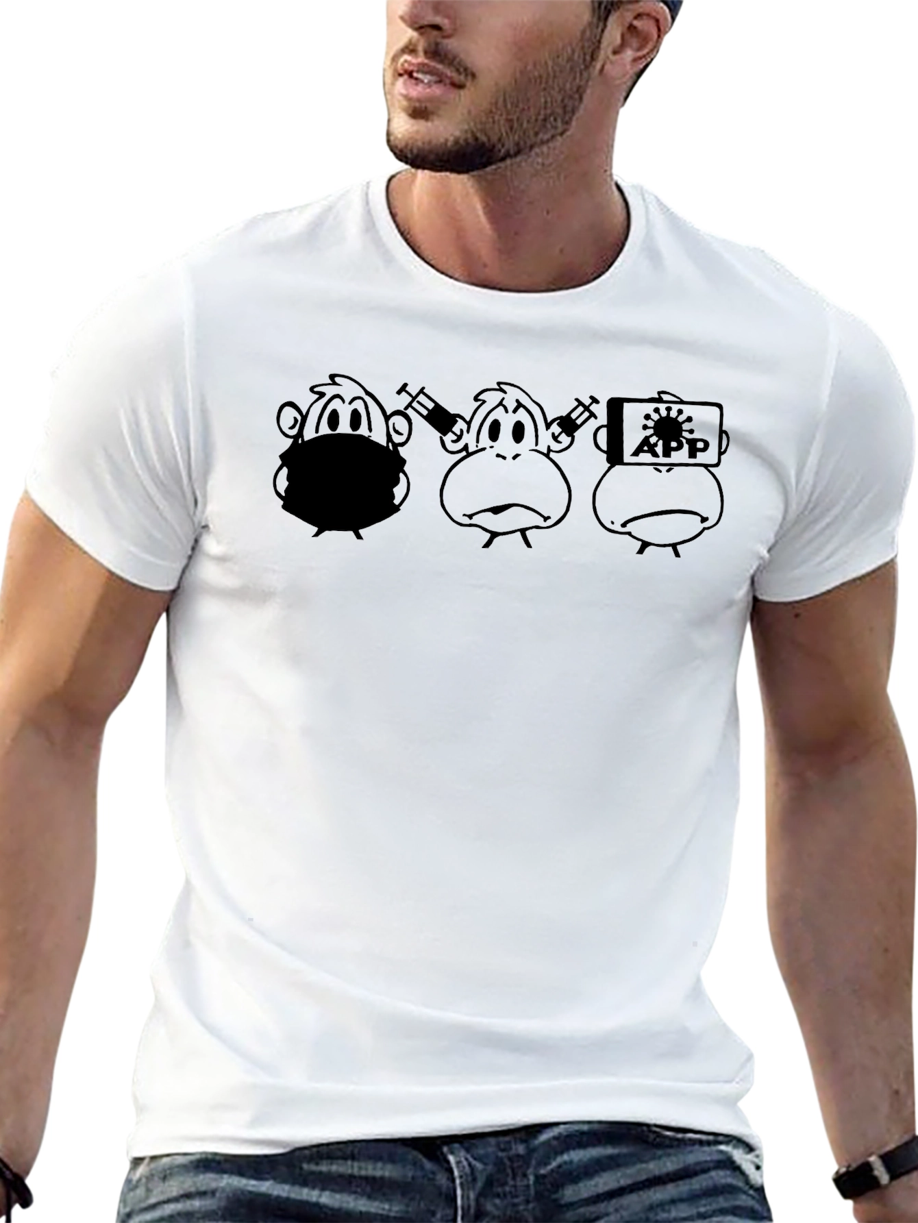 COVID Monkey T-Shirt - Hear See Speak No Evil
