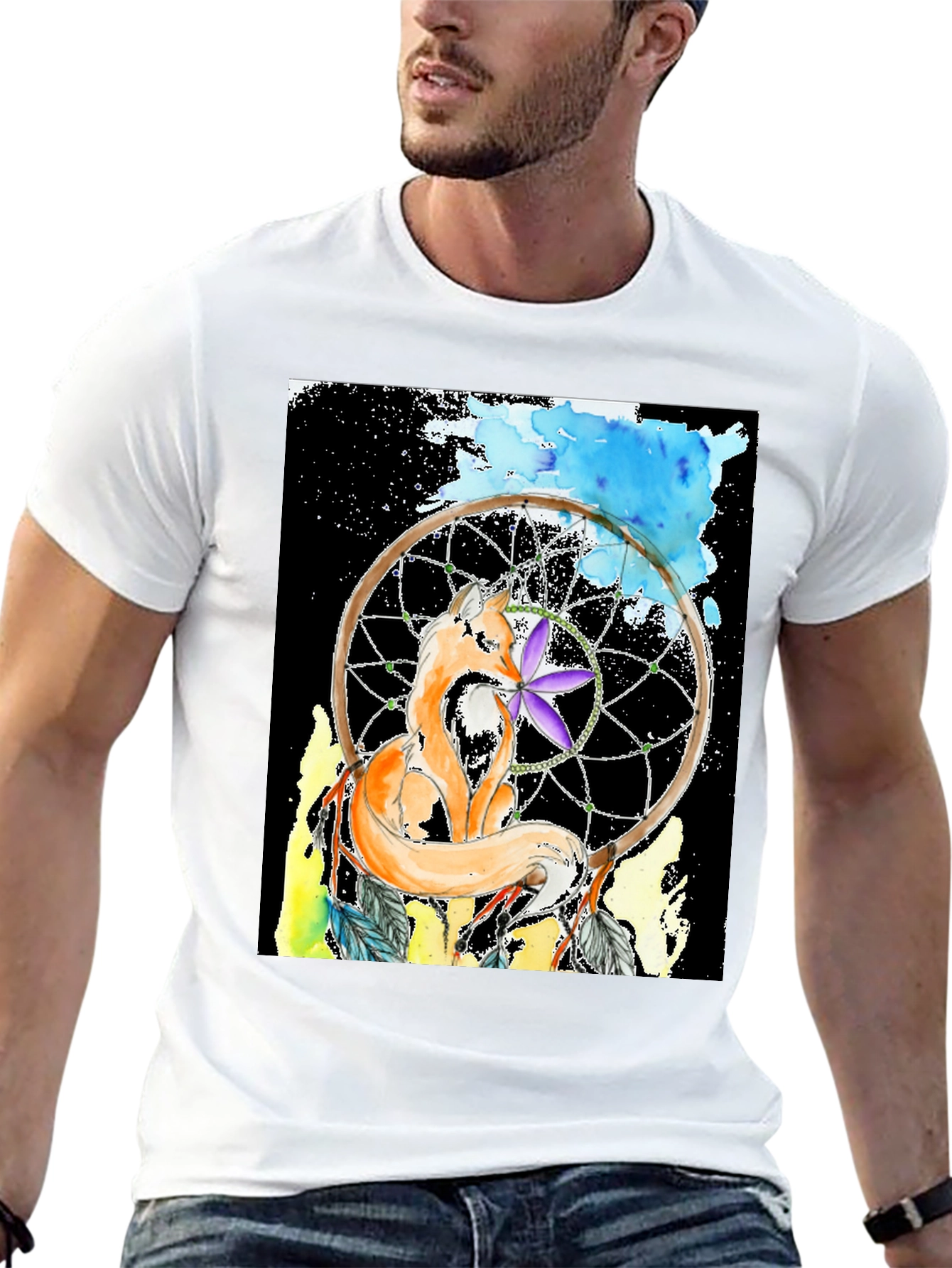 Fox Dreamcatcher Graphic Tee - Stylish Comfort