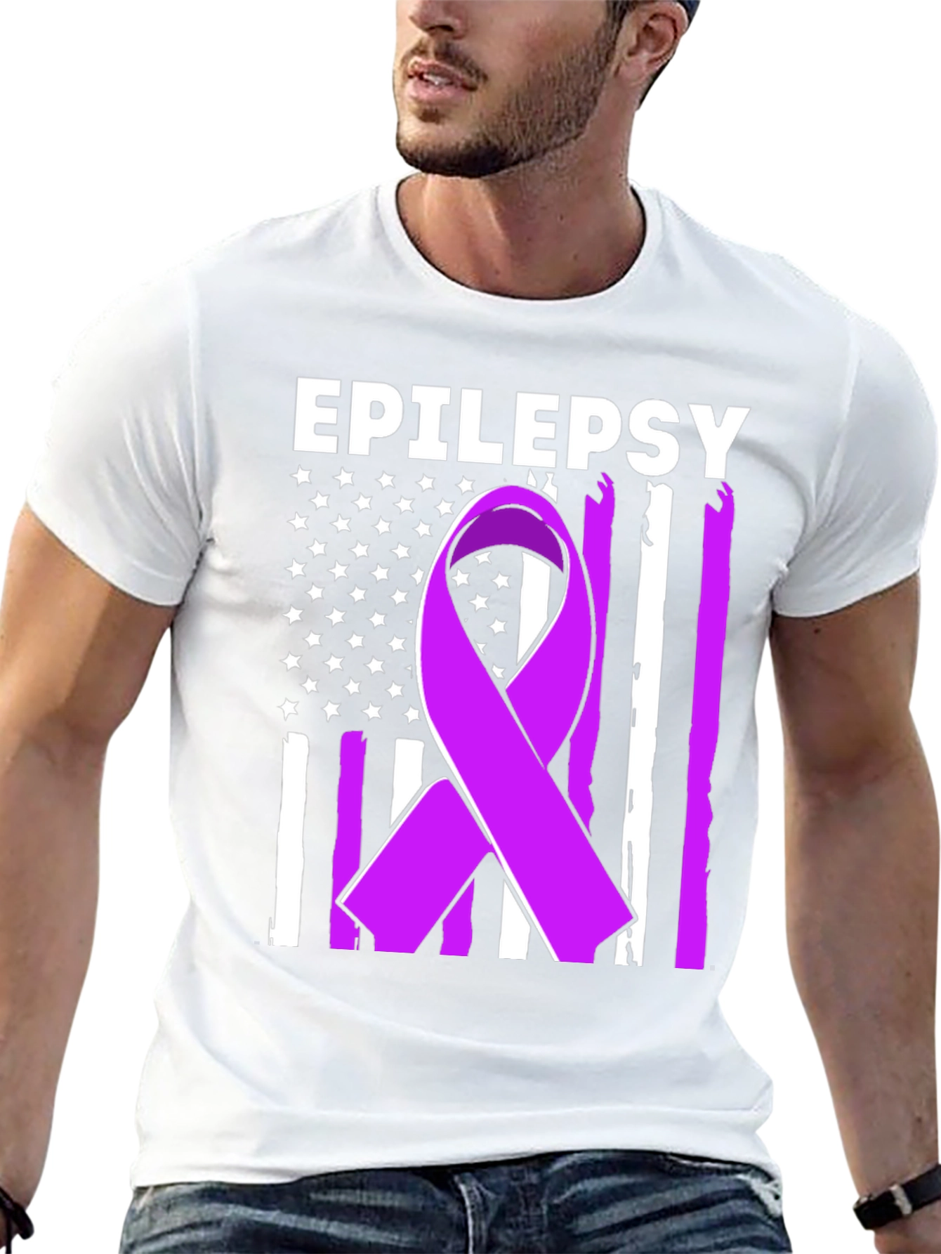 Epilepsy Awareness Ribbon USA Flag T-Shirt