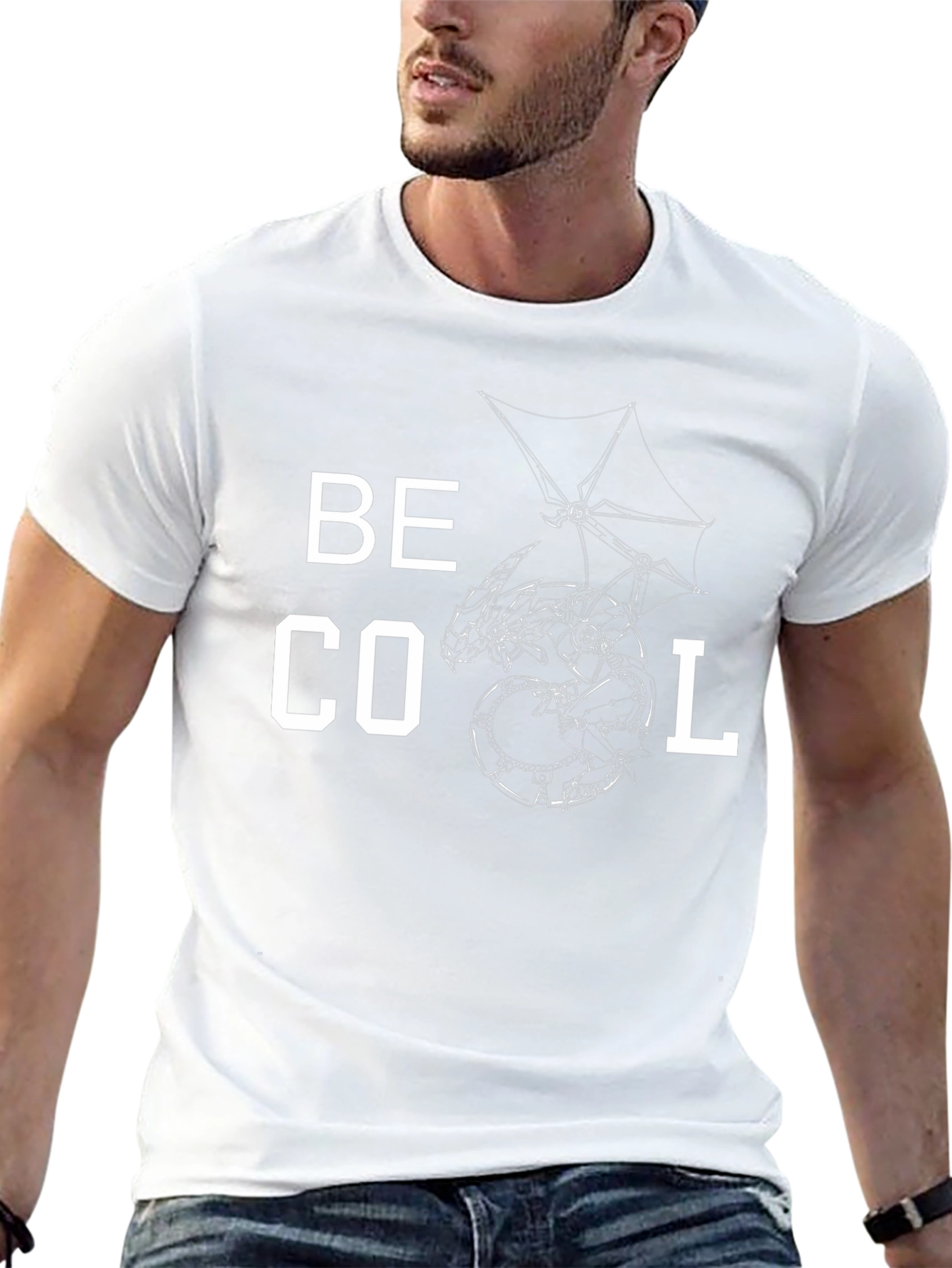 Be Cool Dragon Graphic Tee - Stylish Mens T-Shirt