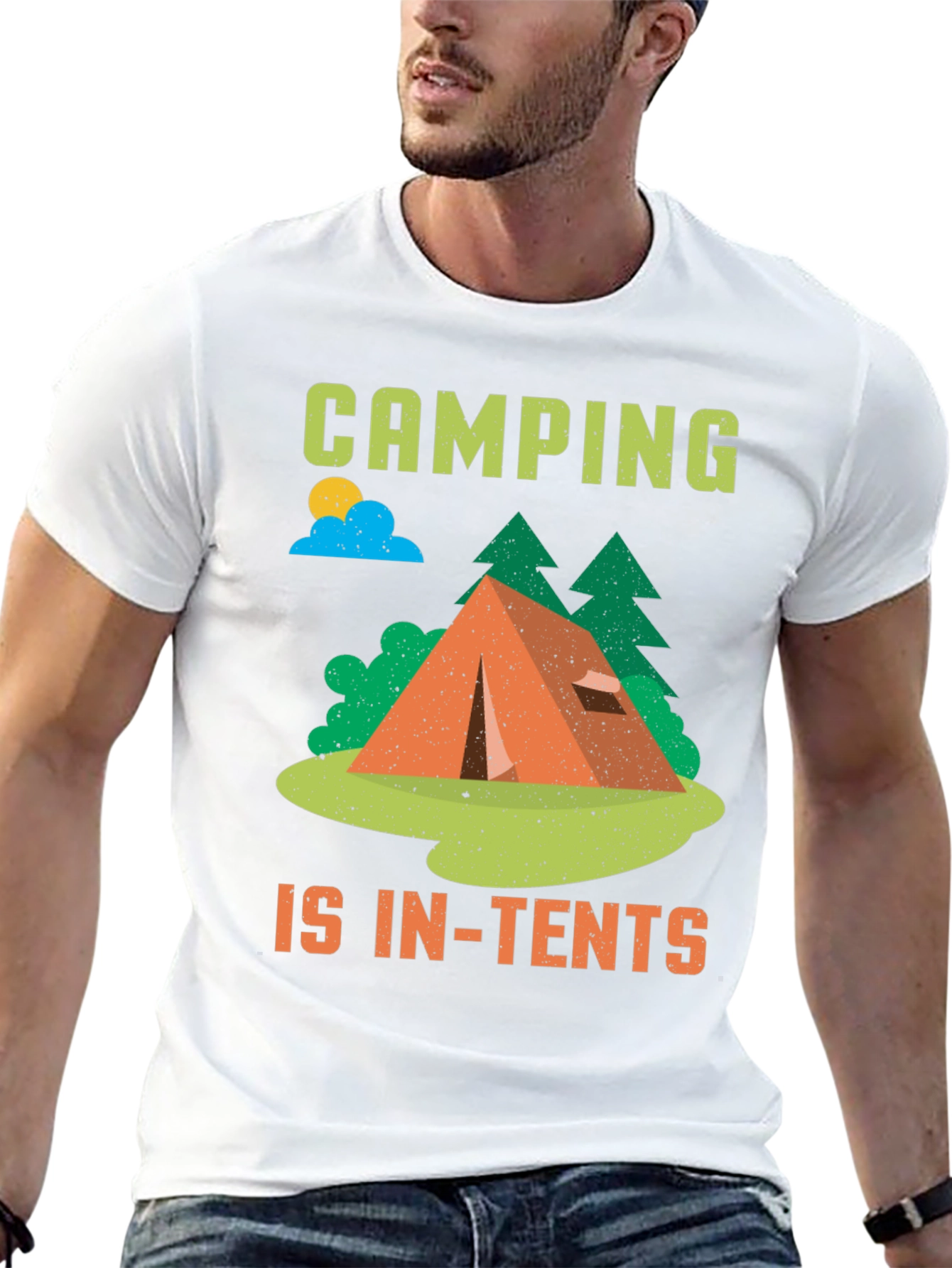 Camping is In-Tents Black T-Shirt