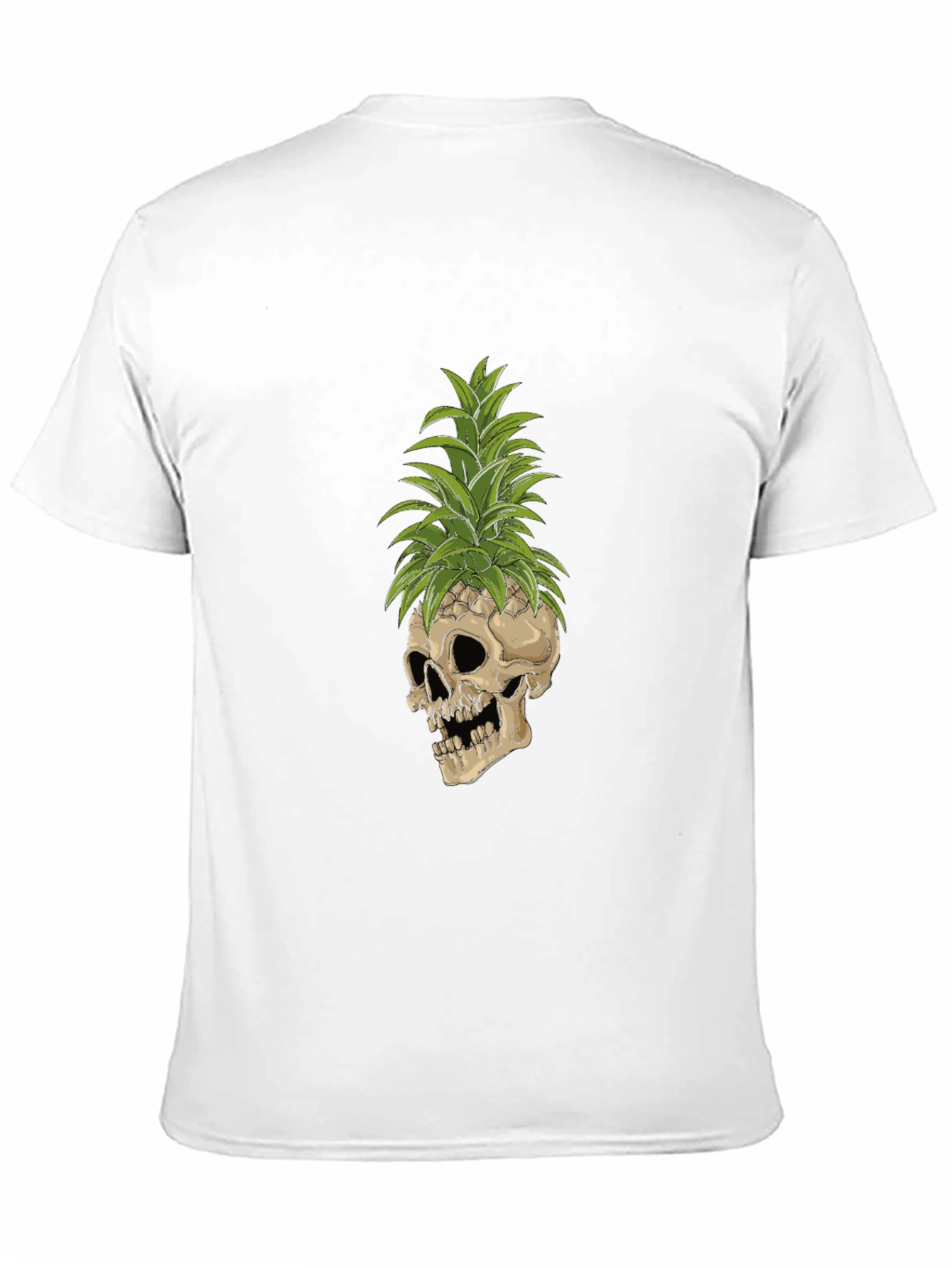 Skull Pineapple Graphic Tee - Black Cotton T-Shirt