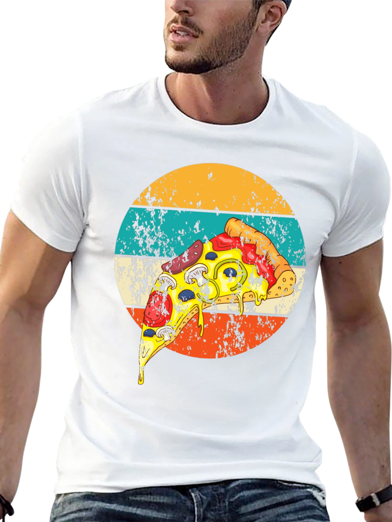 Retro Pizza Graphic Tee - Foodie Fashion