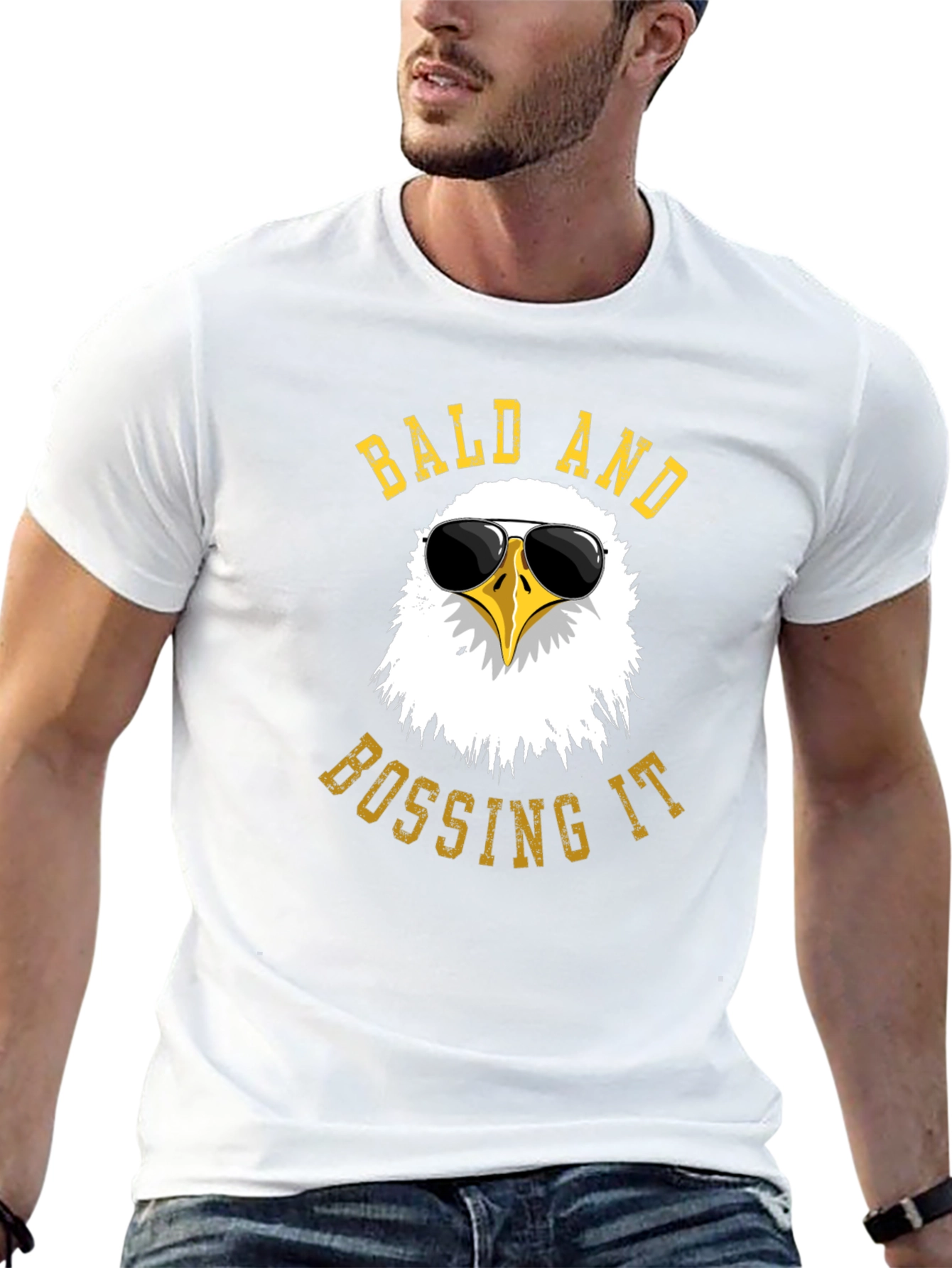 Bald and Bossing It Eagle Graphic Tee