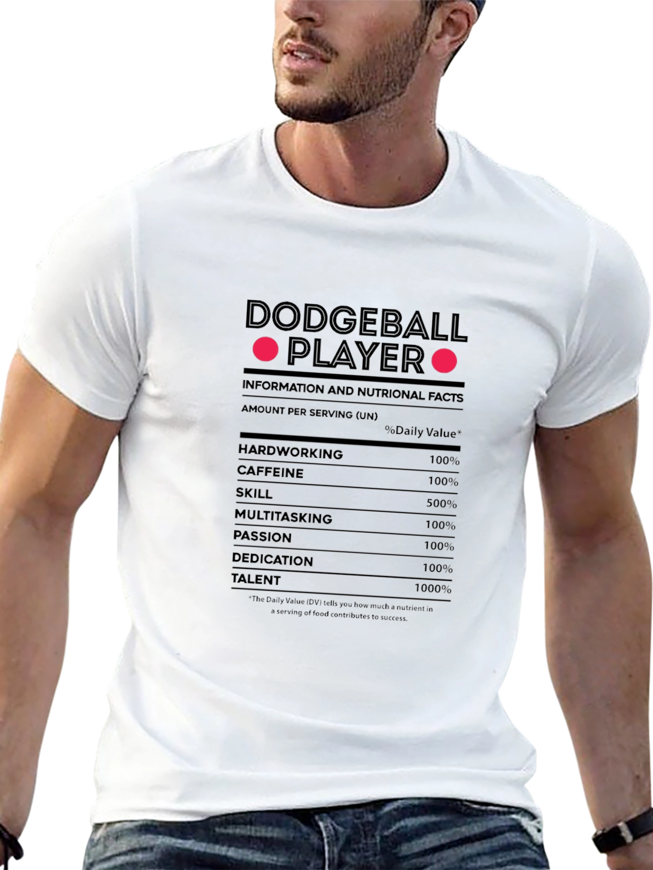 Dodgeball Player Nutrition Facts T-Shirt