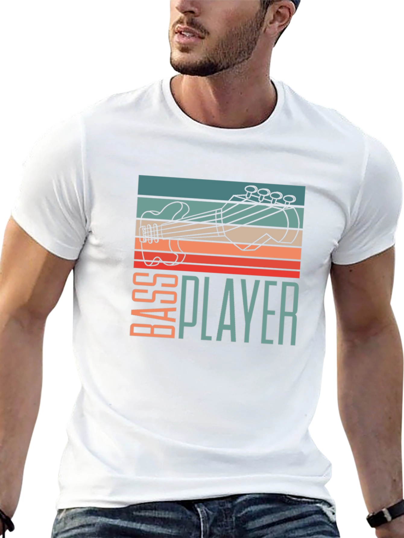 Bass Player Guitar T-Shirt - Retro Style Graphic Tee