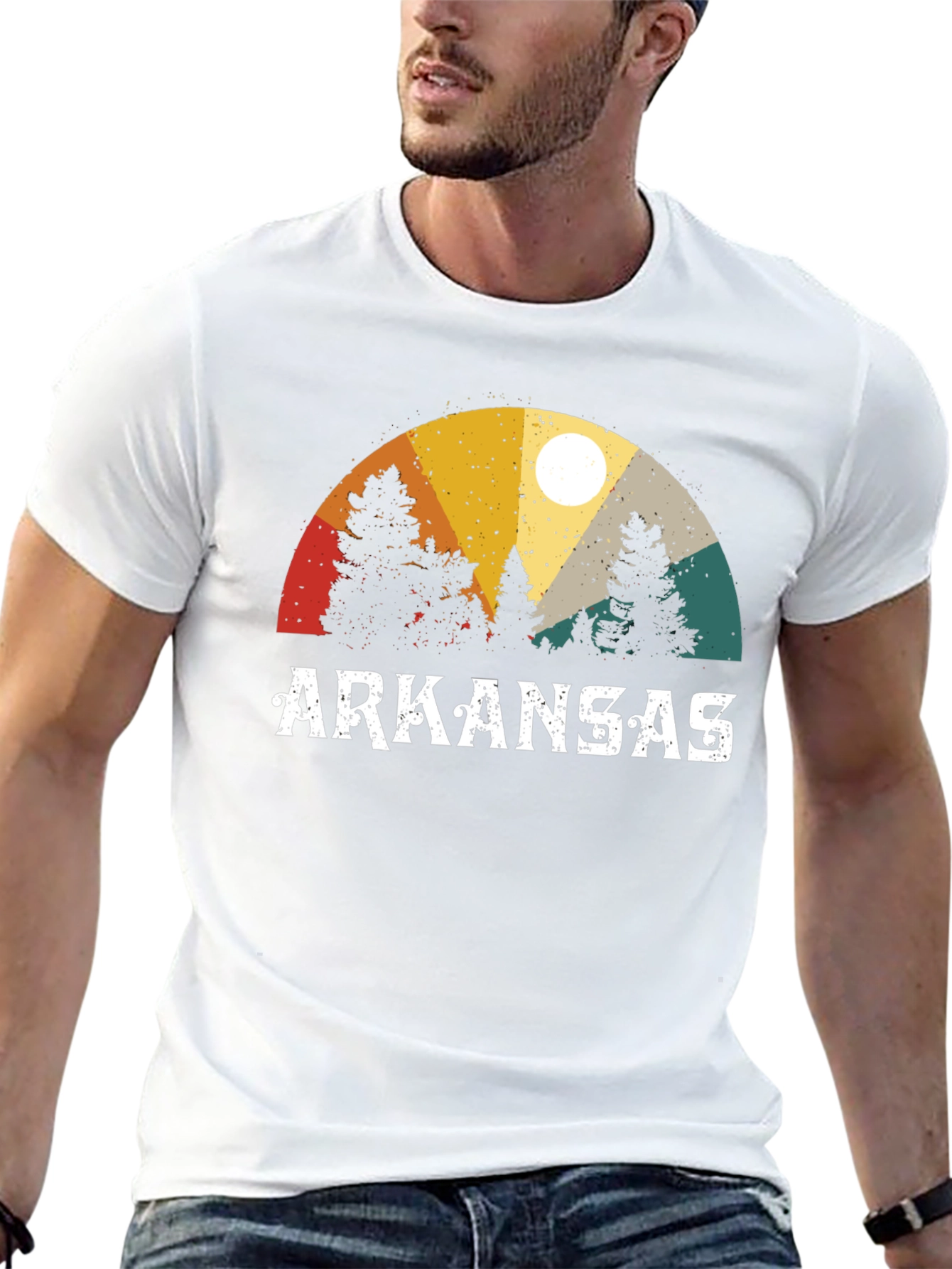 Arkansas Retro Sunset T-Shirt Nature Graphic Tee