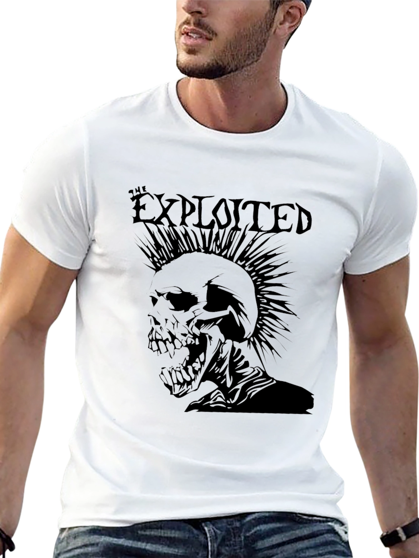 The Exploited Punk Skull Black Graphic Tee