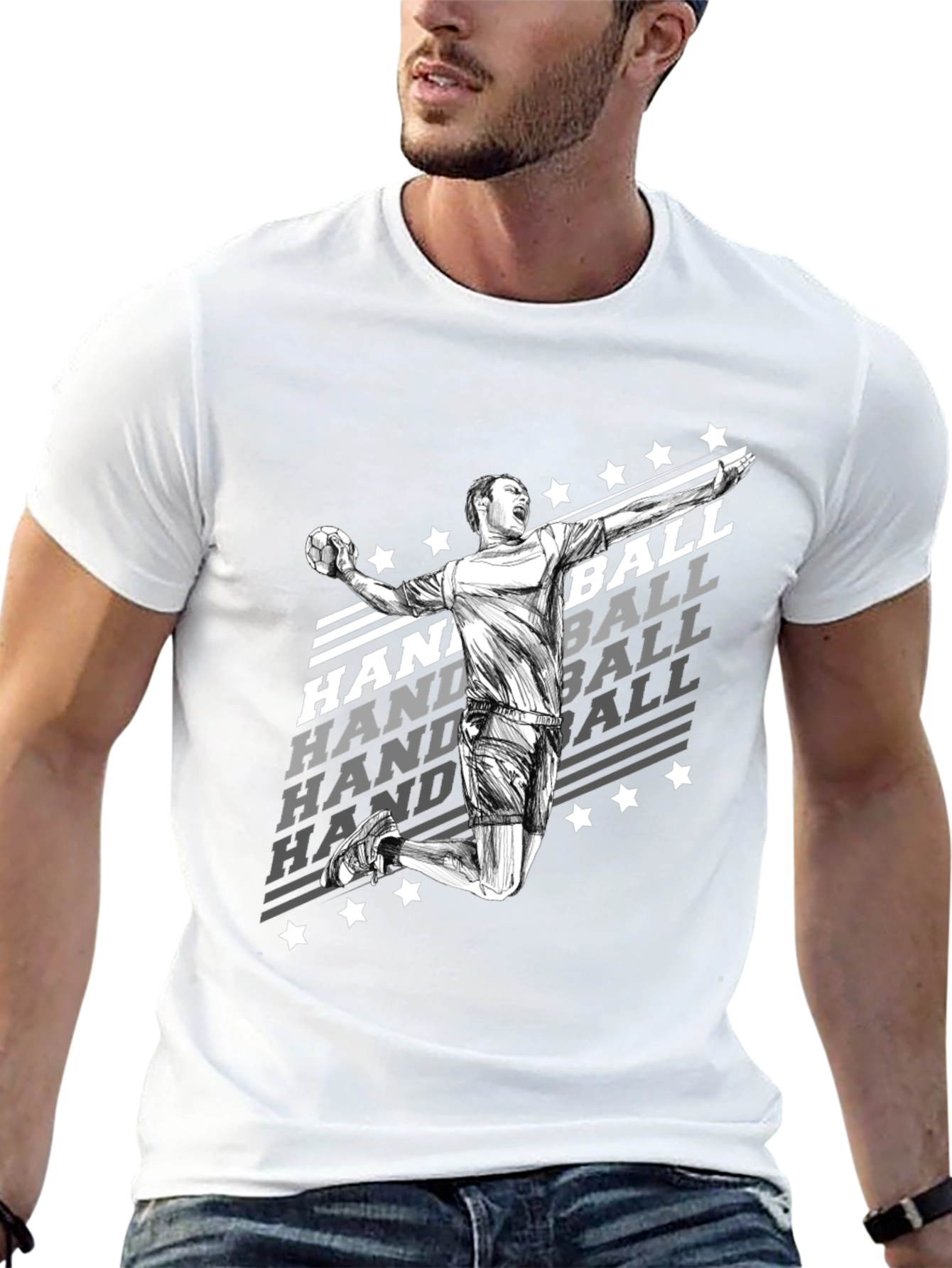 Handball Player Graphic T-Shirt